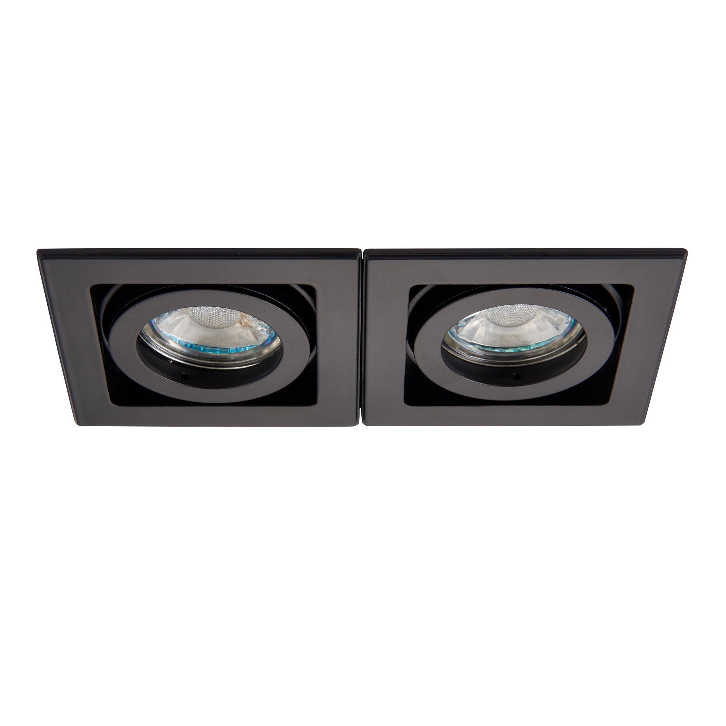 xeno twin black adjustable recessed light 50wby Saxby Lighting, close up image