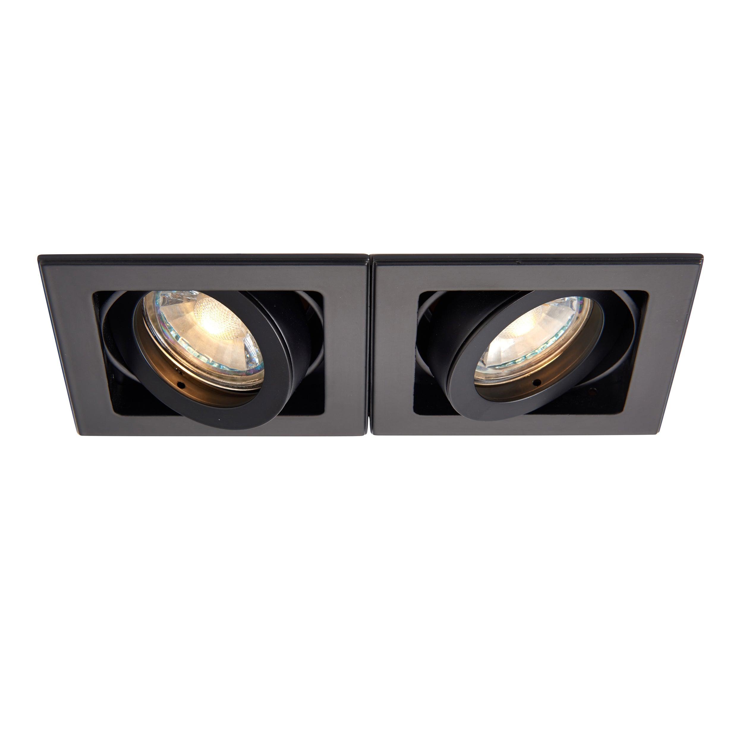 xeno twin black adjustable recessed light 50w by saxby lighting, close up image 282