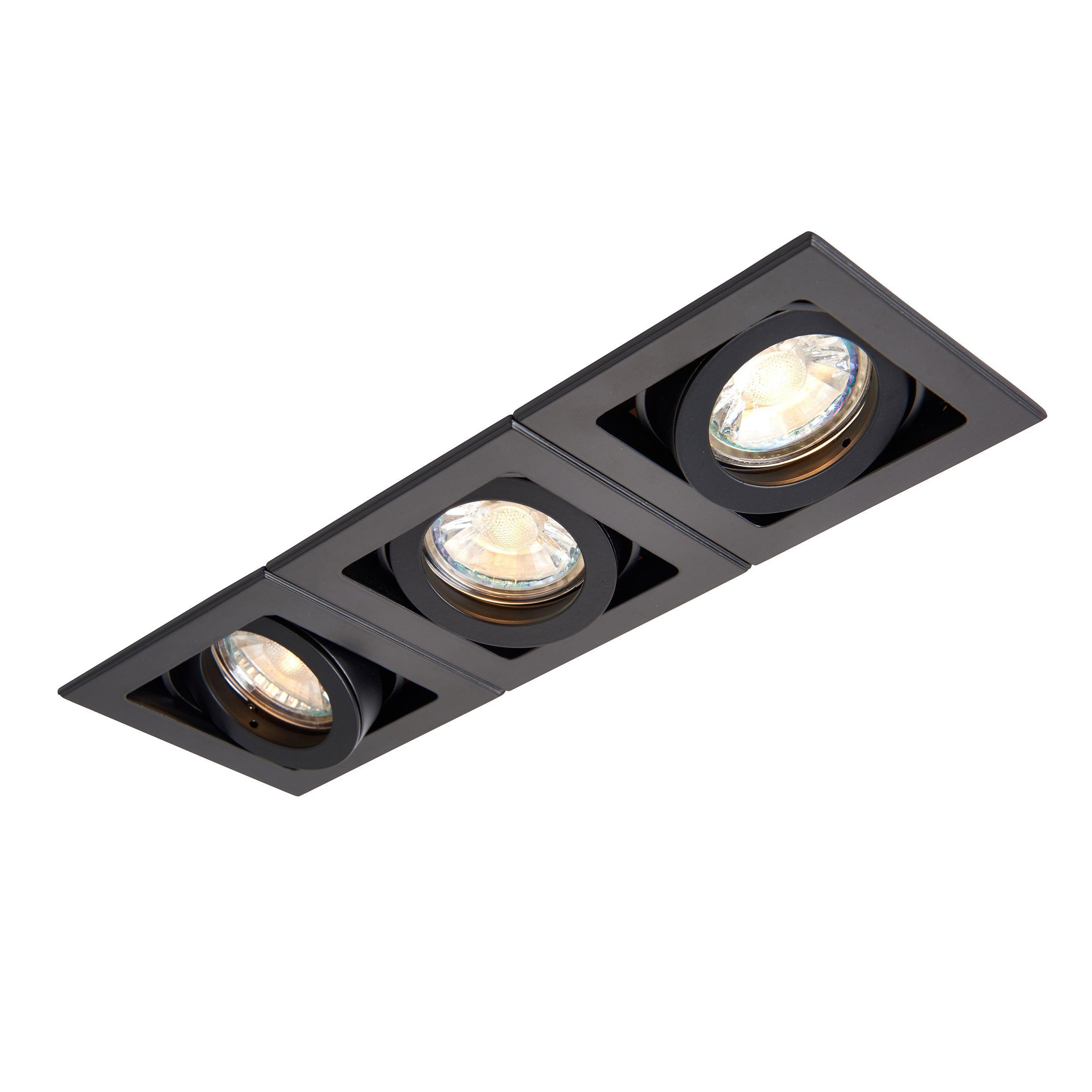 xeno triple black adjustable recessed light 50w by saxby lighting, close up image 281