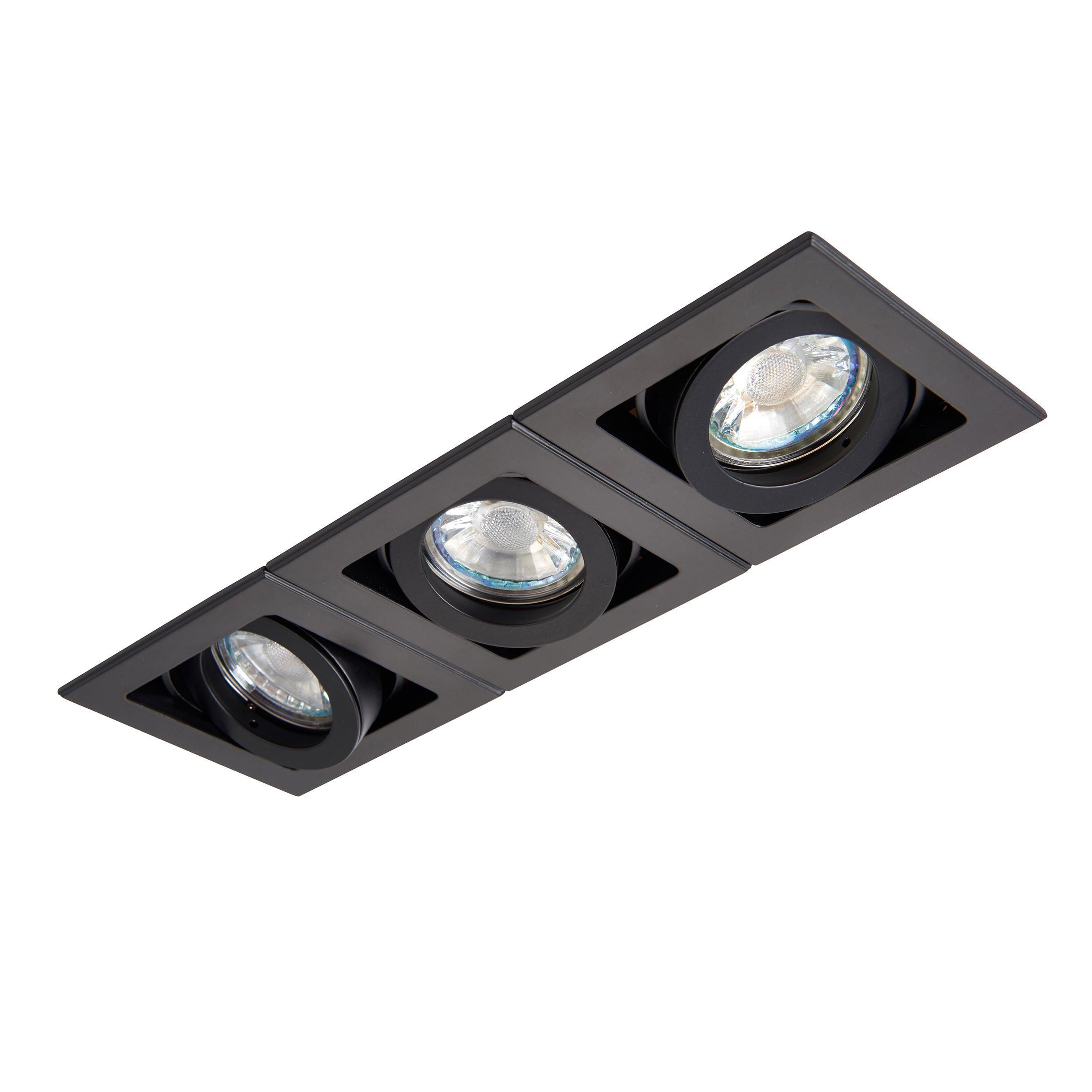 xeno triple black adjustable recessed light 50w by saxby lighting, close up image 235