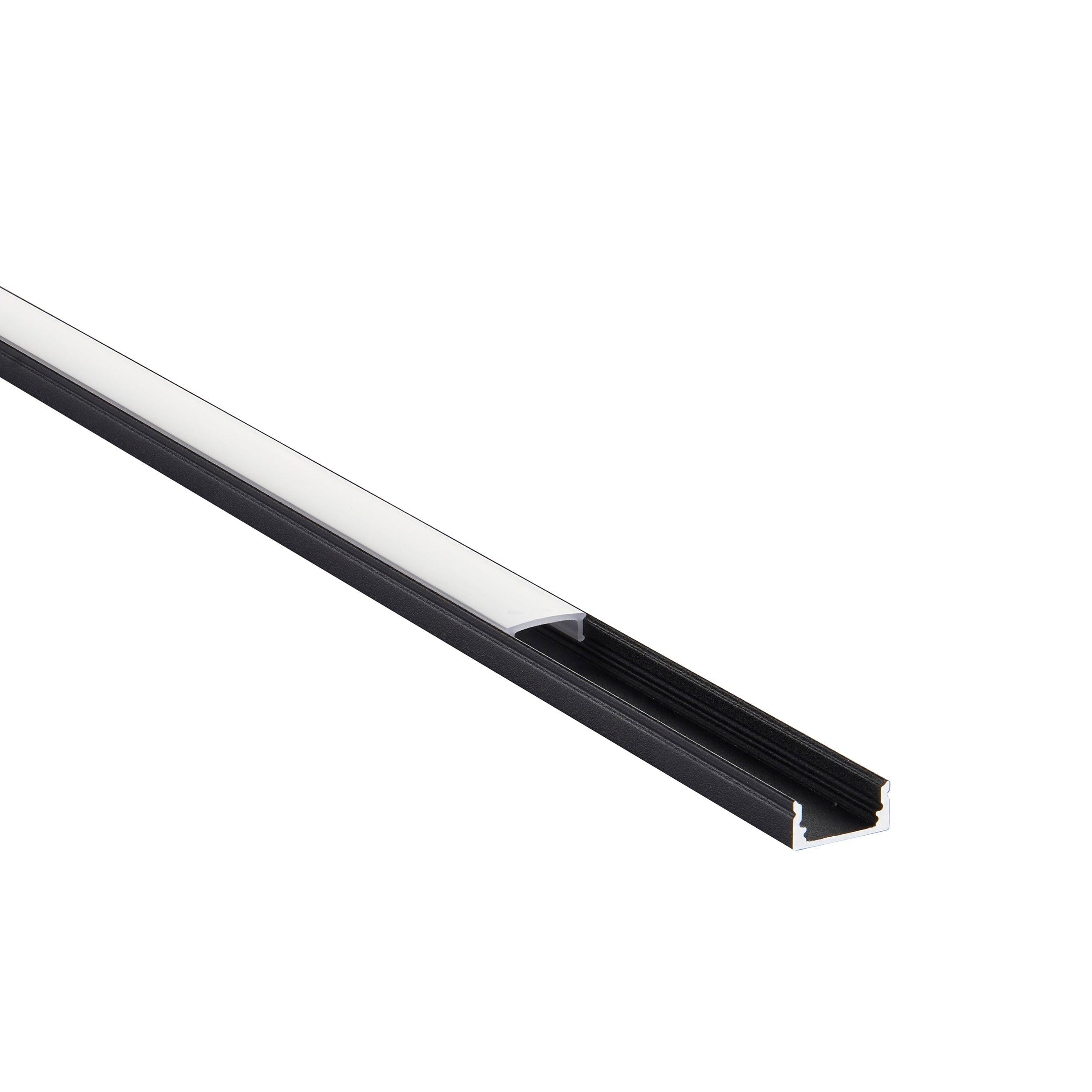 rigelslim surface 2m aluminium profile extrusion black for led tape lightby Saxby Lighting, close up image