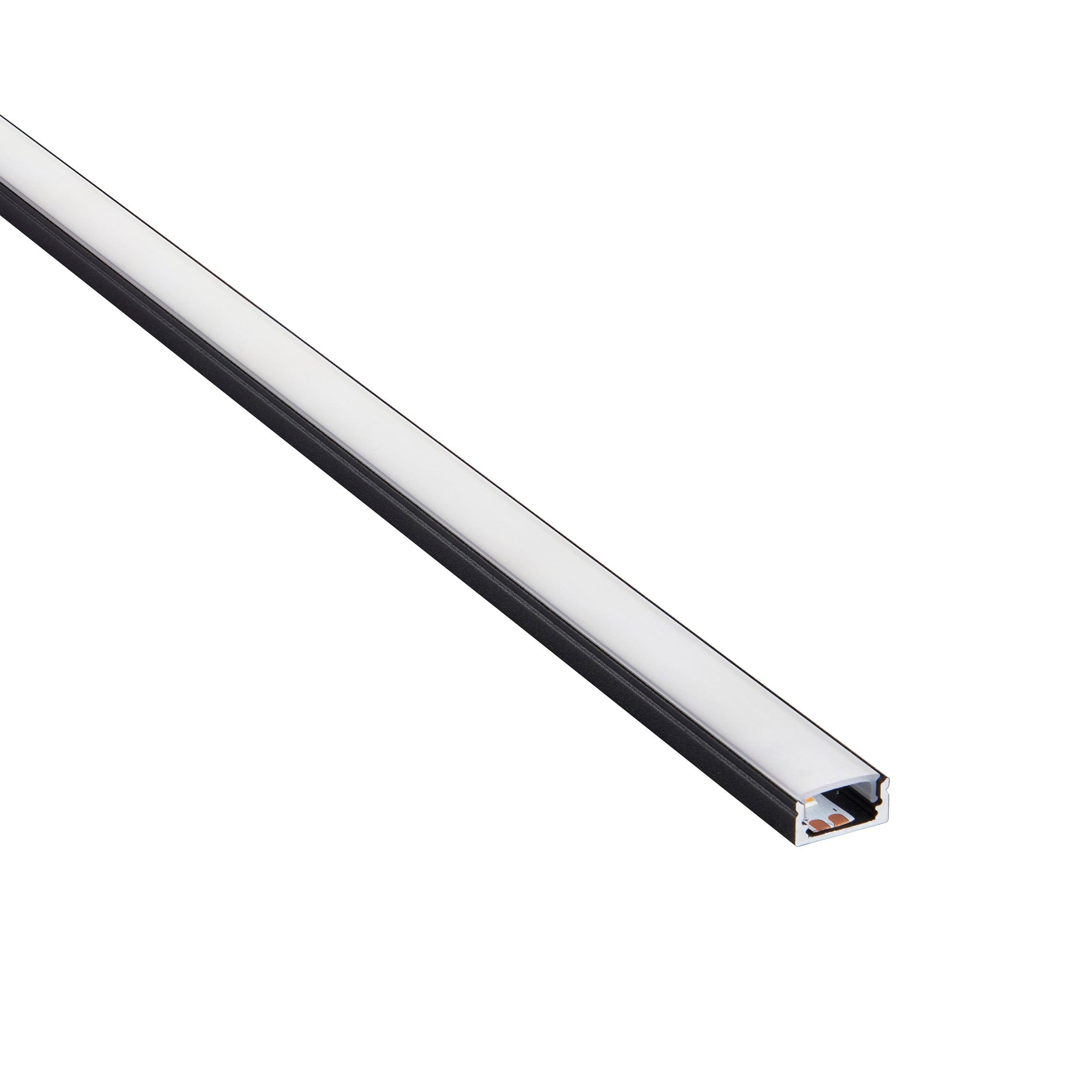 rigelslim surface 2m aluminium profile extrusion black for led tape light by saxby lighting, close up image 268