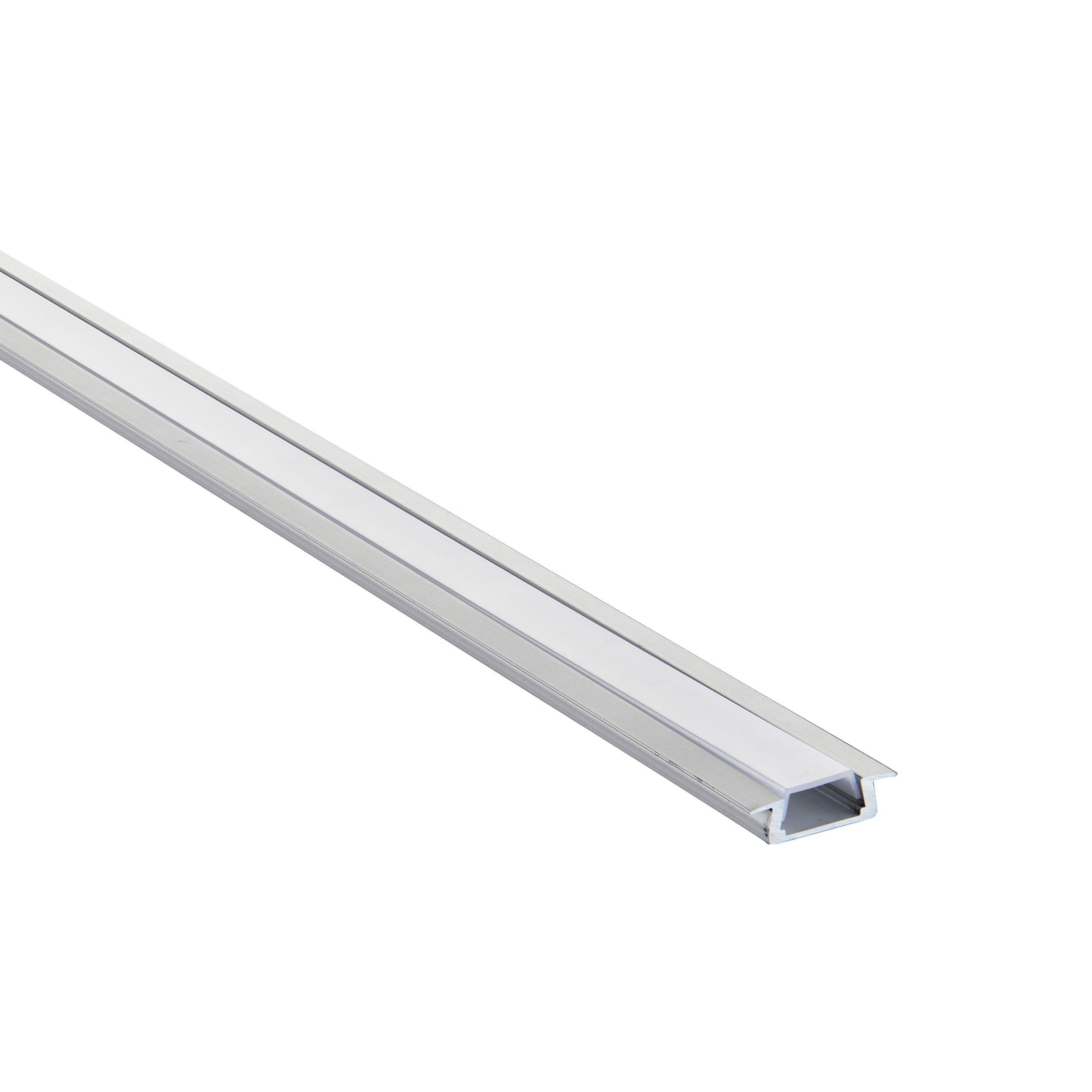 rigelslim recessed 2m aluminium profile extrusion silver for led tape lightby saxby lighting