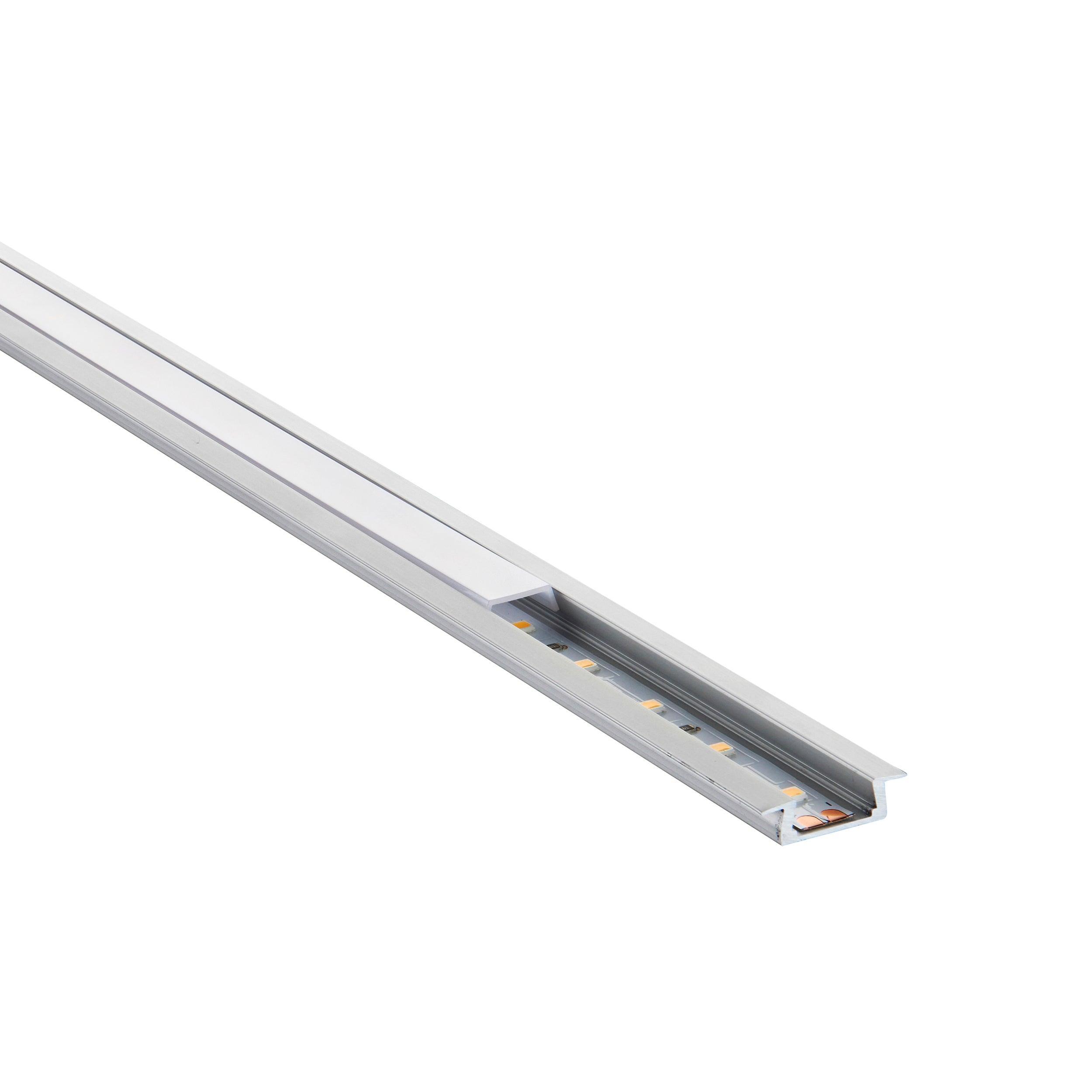 rigelslim recessed 2m aluminium profile extrusion silver for led tape light by saxby lighting, close up image 351