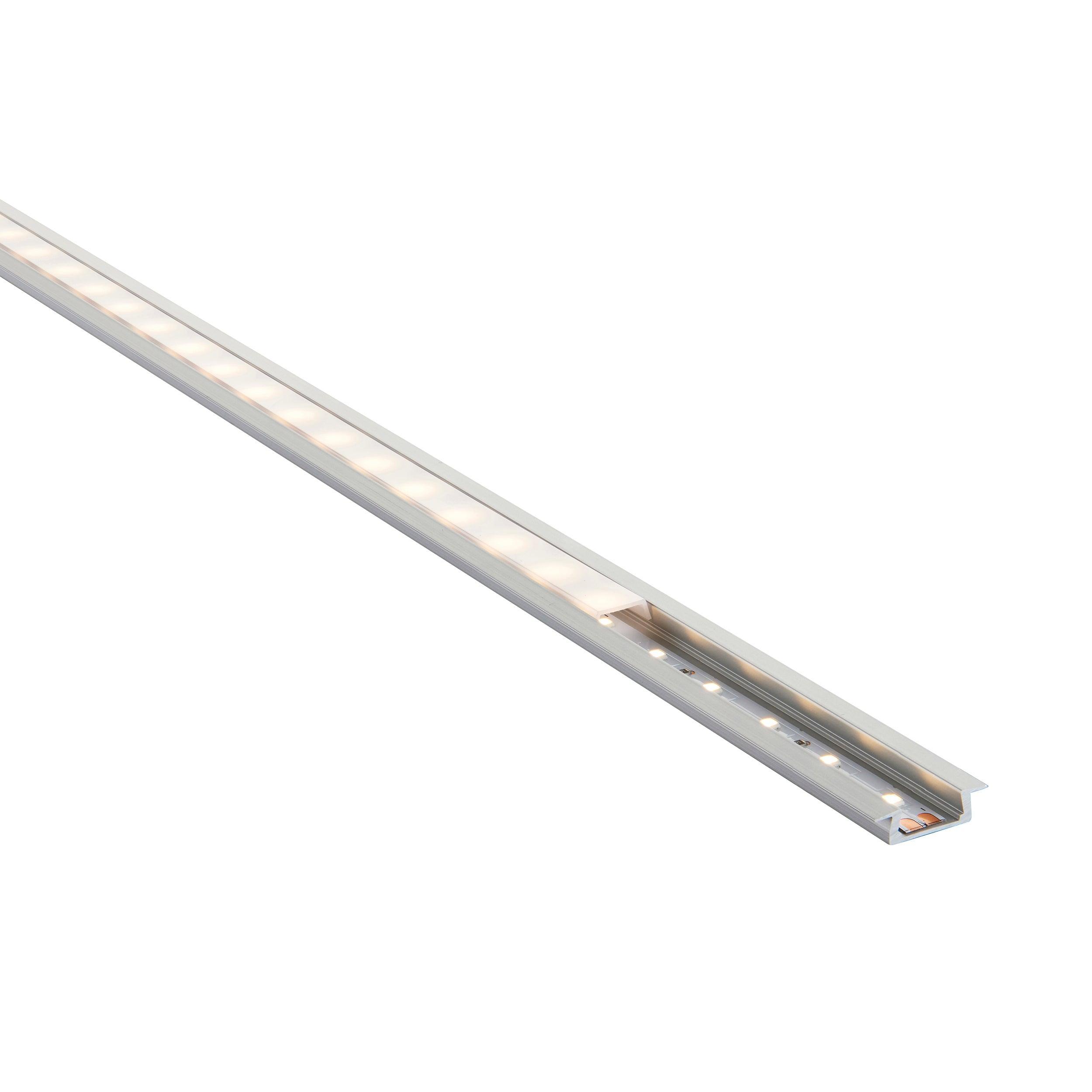 rigelslim recessed 2m aluminium profile extrusion silver for led tape light by saxby lighting, close up image 304