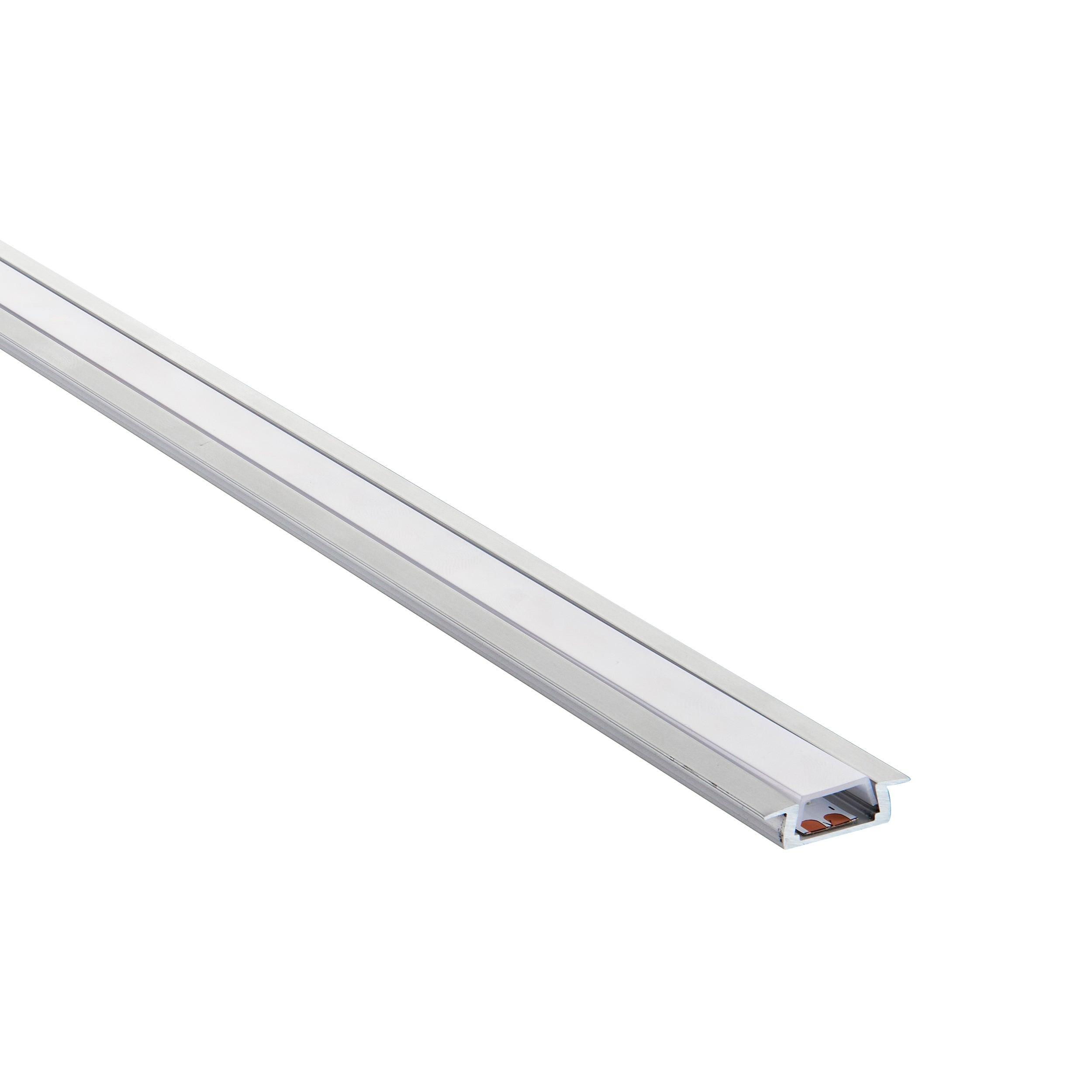 rigelslim recessed 2m aluminium profile extrusion silver for led tape light by saxby lighting, close up image 264