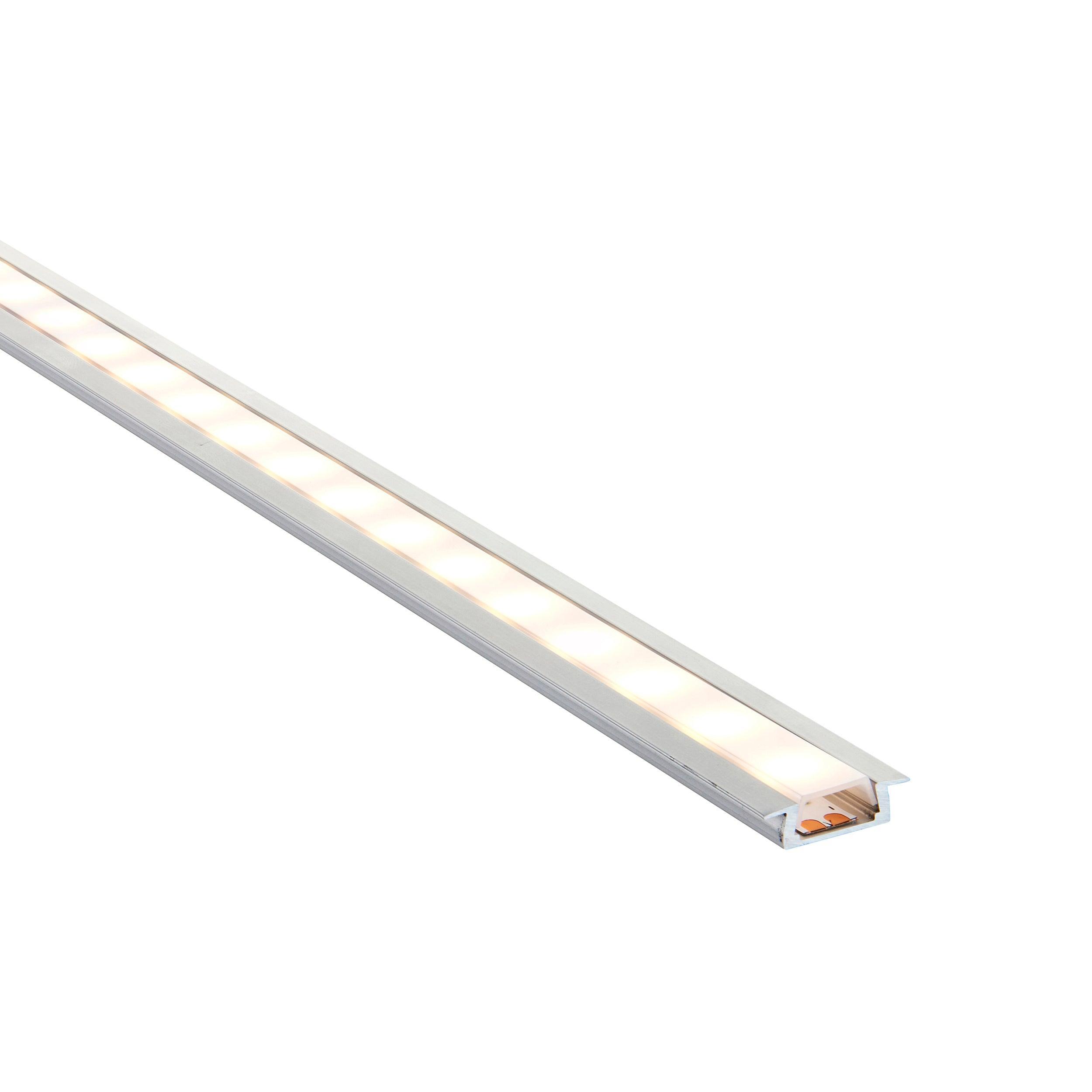 rigelslim recessed 2m aluminium profile extrusion silver for led tape light by saxby lighting, close up image 211