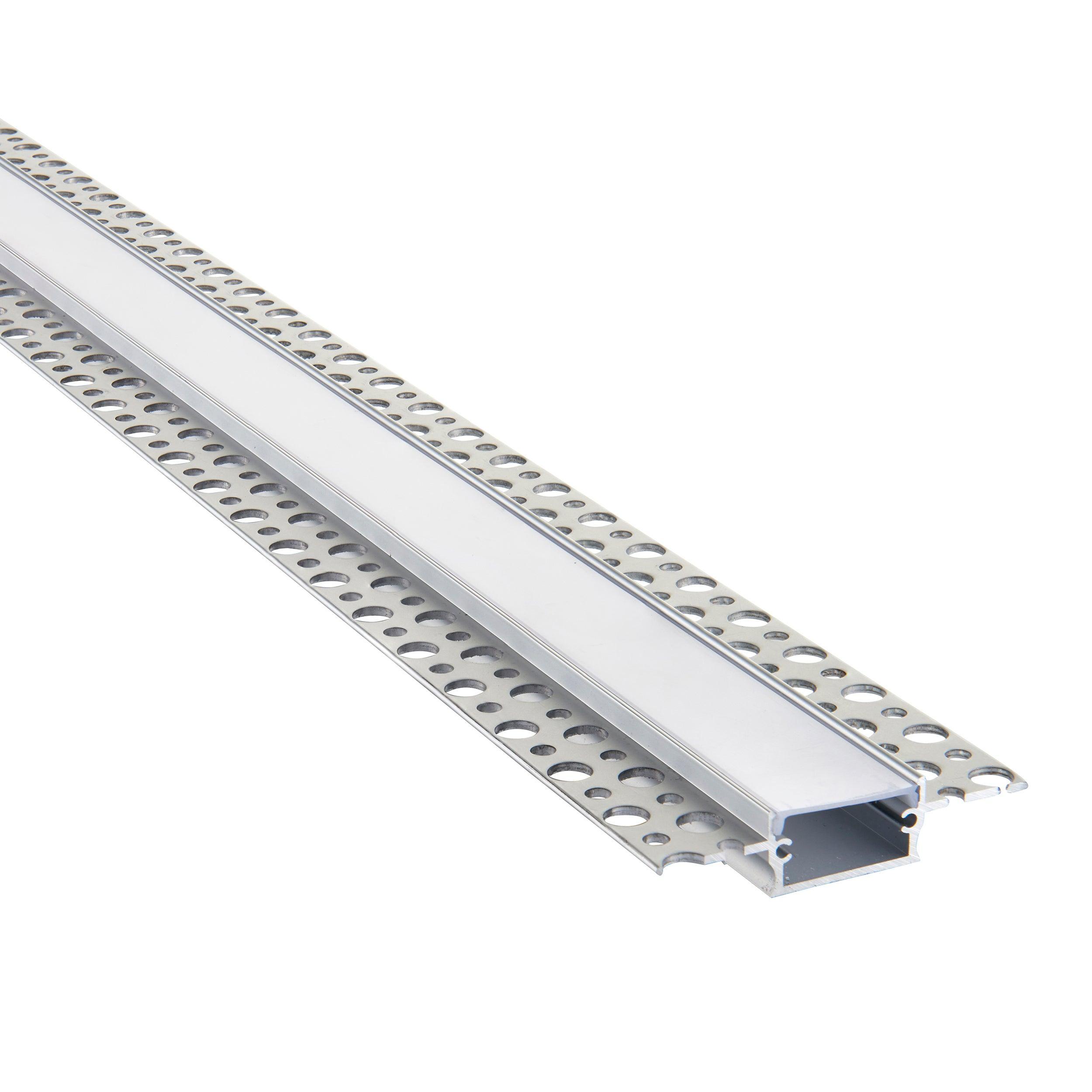 rigel plaster in wide 2m aluminium profile extrusion silver for led tape lightby saxby lighting