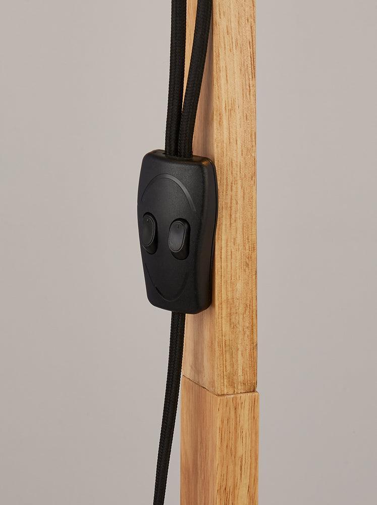 Searchlight Woody 2 Light Black And Ash Wood Floor Lamp by 5