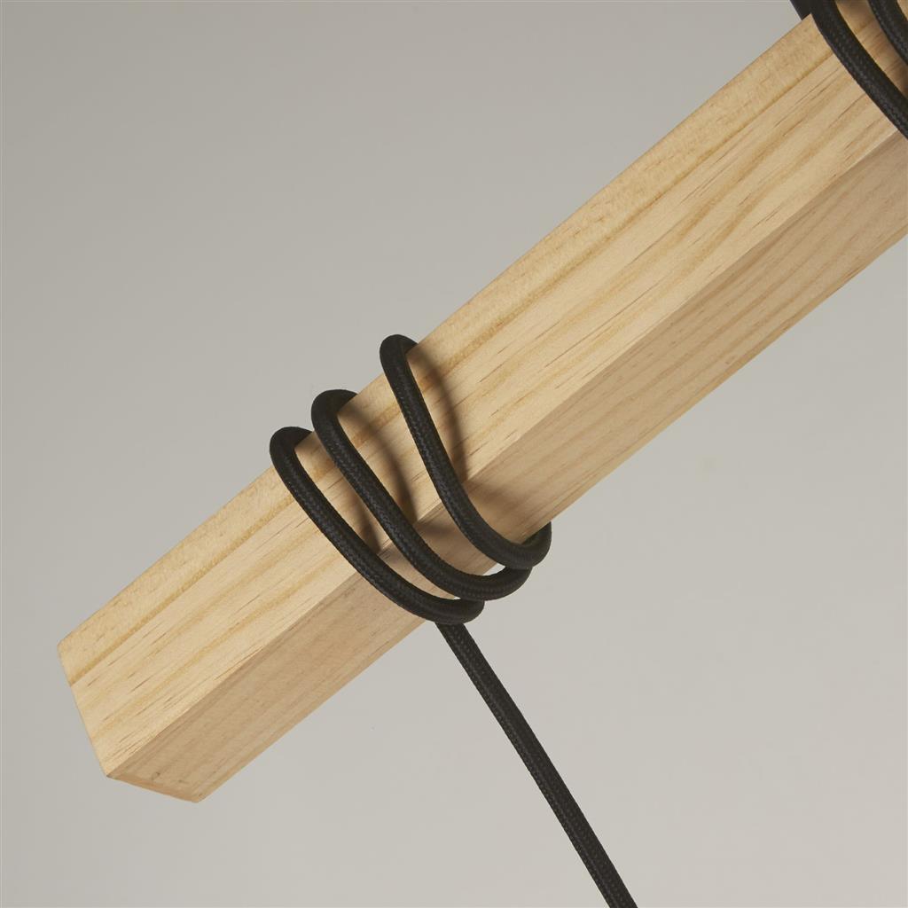 Woody 4 Light Black & Ash Wood Ceiling Pendant 95041-4BR