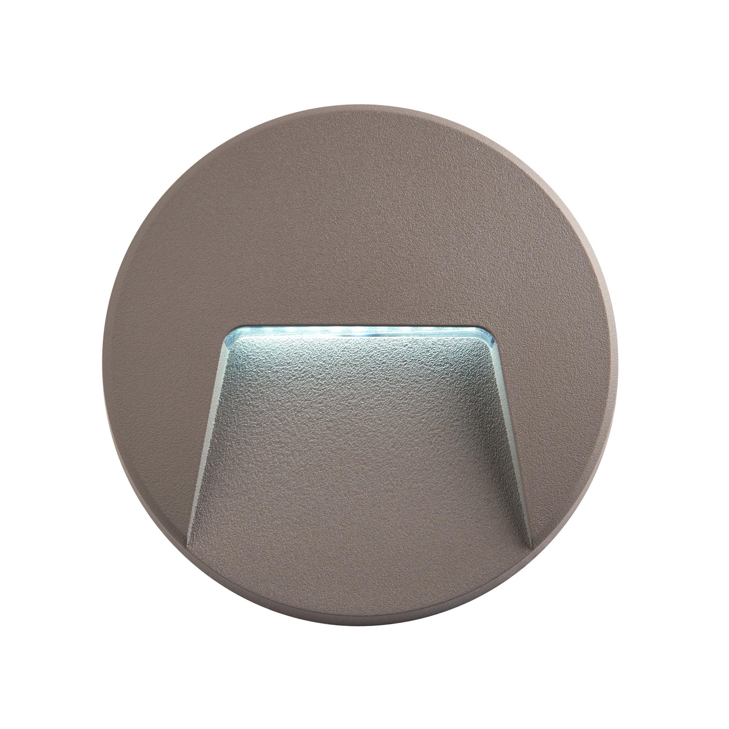 severus grey round outdoor wall light ip65 2 8w cct by saxby lighting, close up image 63