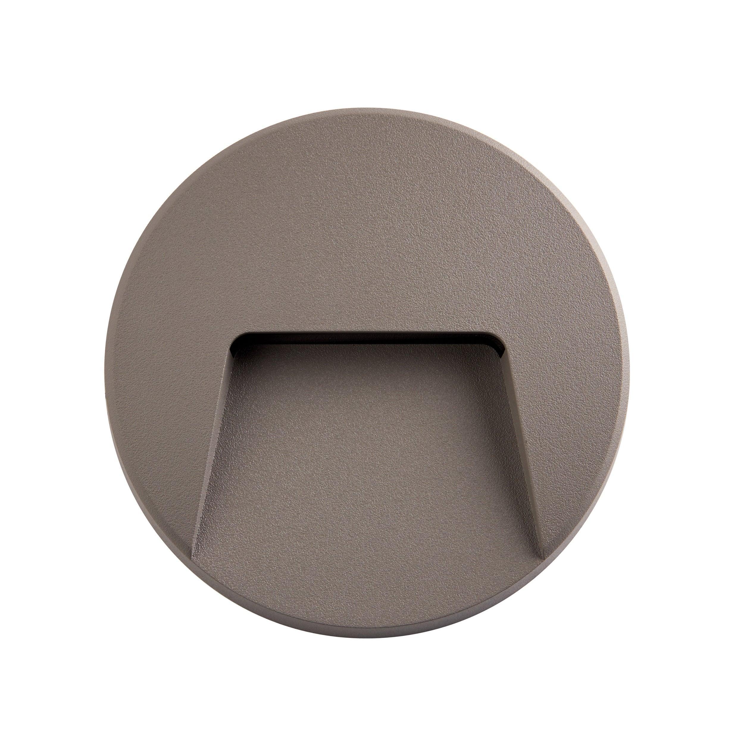 severus grey round outdoor wall light ip65 2 8w cct by saxby lighting, close up image 43