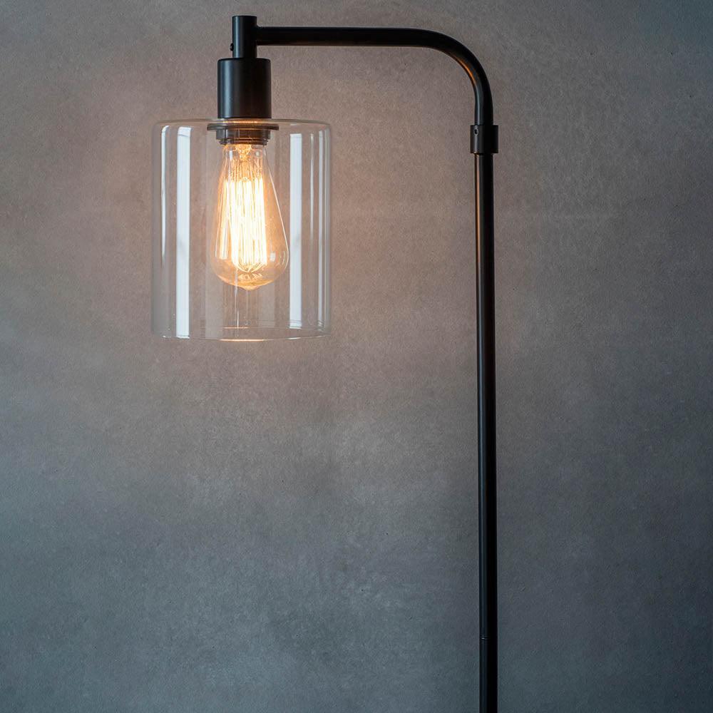 Endon Toledo 1 Light Black Floor Lamp - Glass Shade by Endon Lighting 6