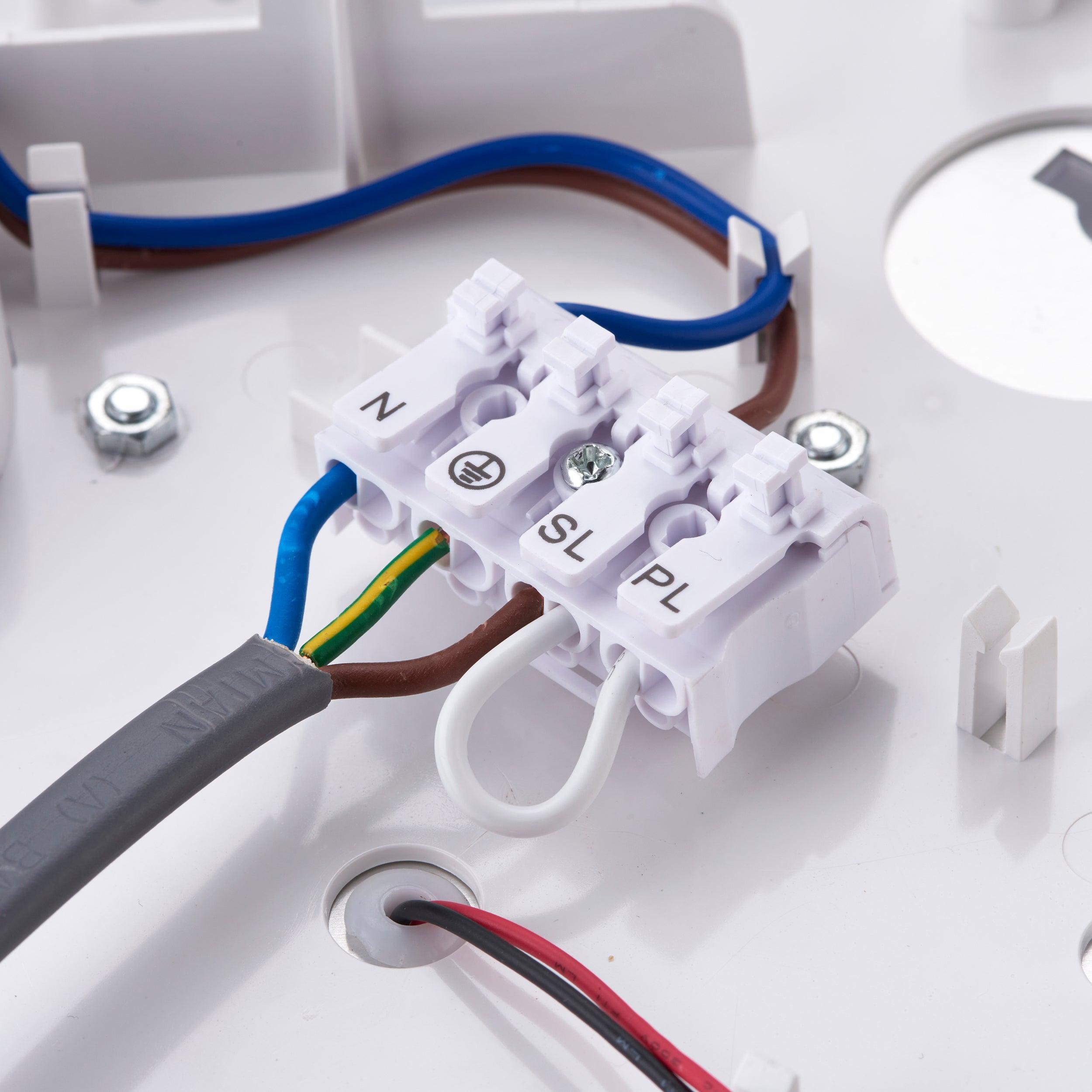 saxby heropro white led bulkhead light with microwave emergency sensor ip65 18w by saxby lighting, close up image 56