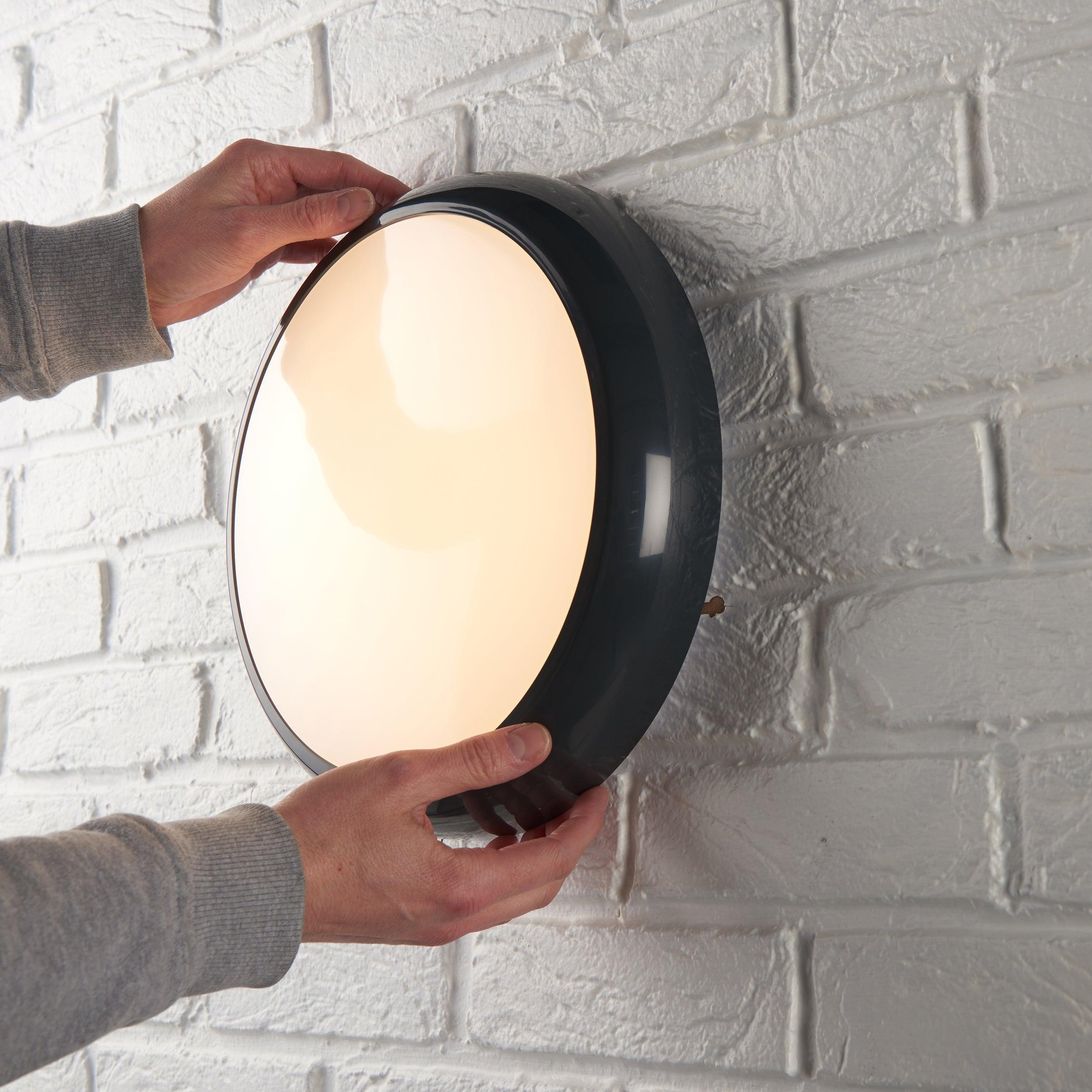 saxby hero anthracite grey plain bezelby Saxby Lighting, close up image