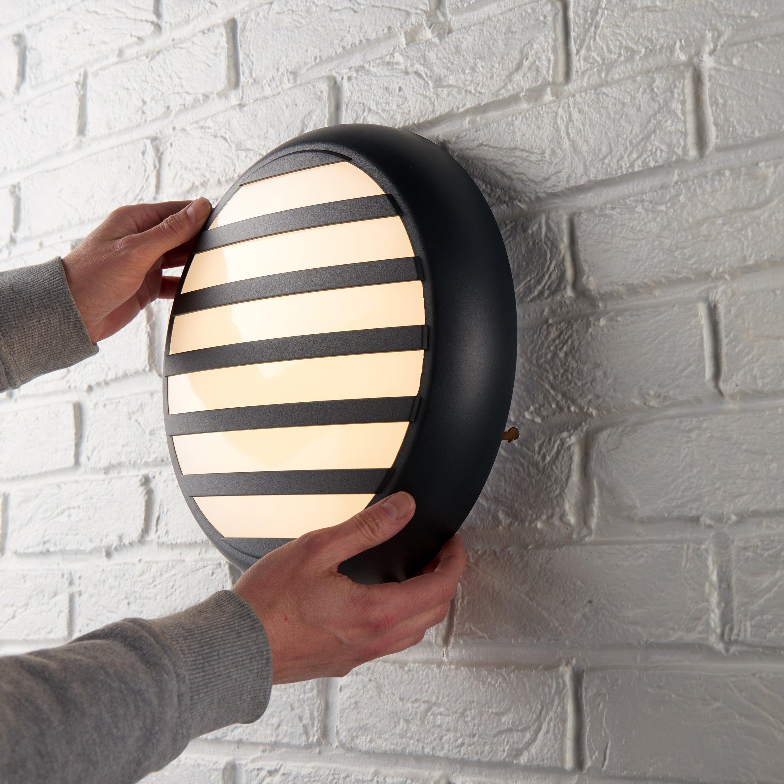 saxby hero anthracite grey grill bezelby Saxby Lighting, close up image