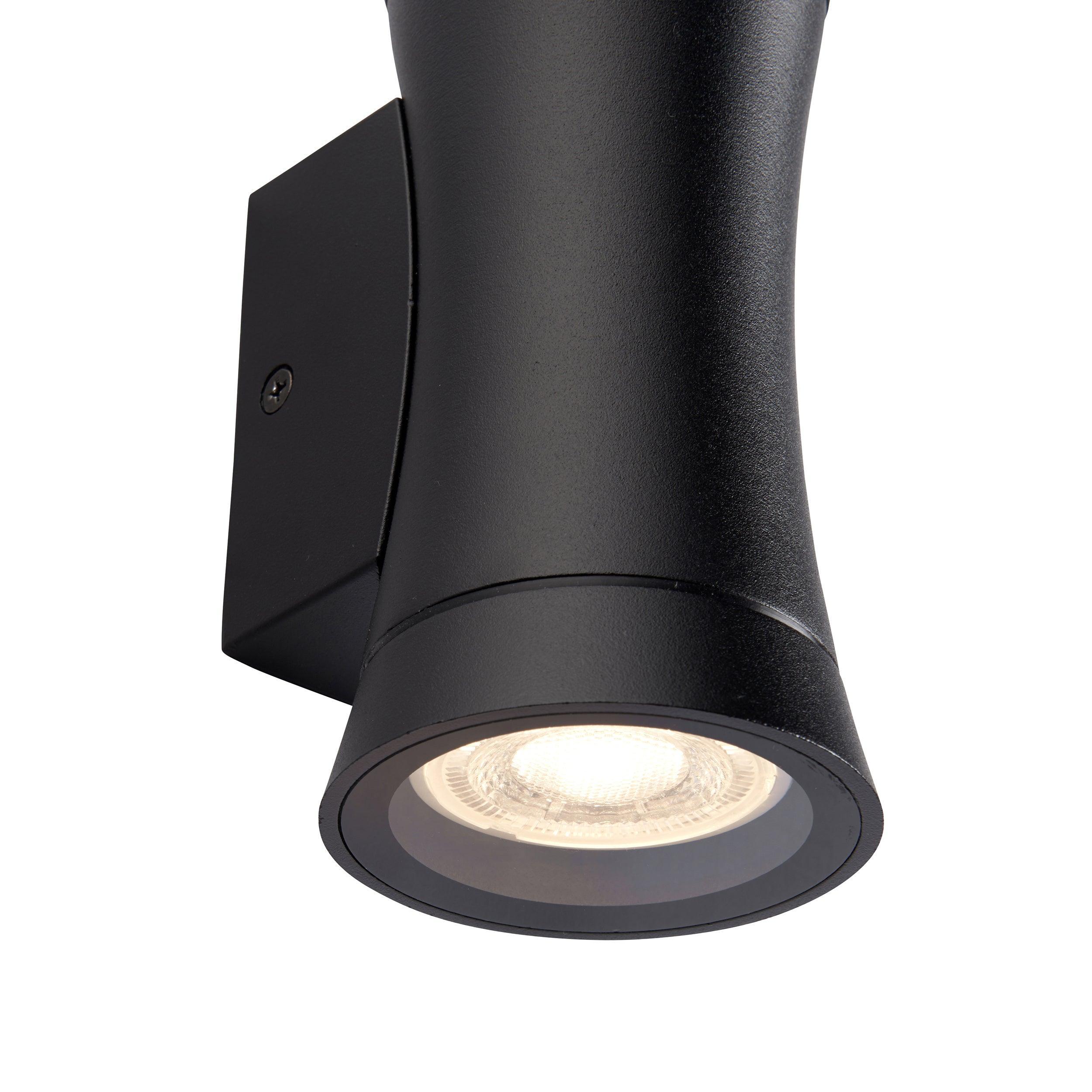 camber black up down outdoor wall light ip44 0w by saxby lighting, close up image 106