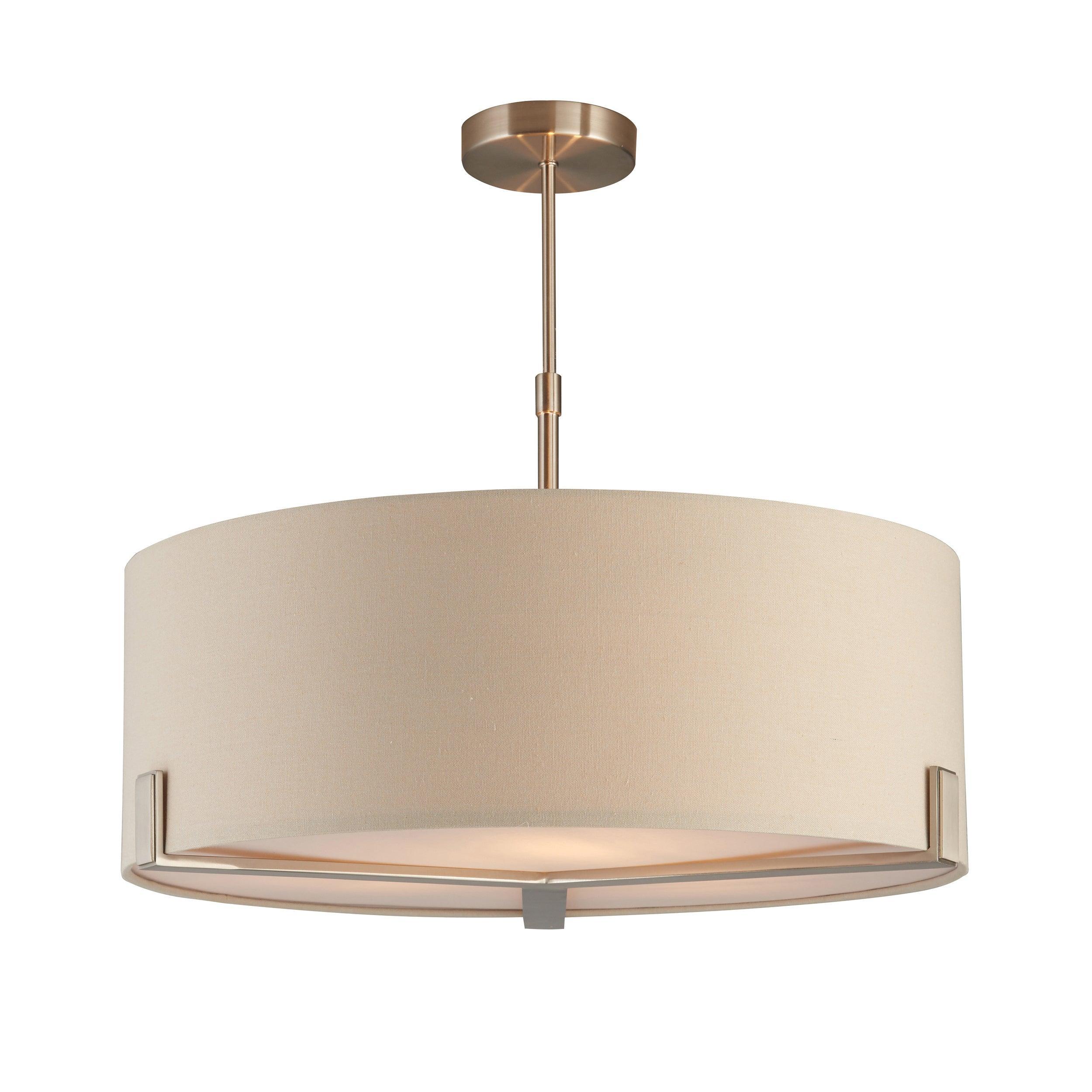 Endon Hayfield 3 Light Satin Nickel Pendant Ceiling Light-Ceiling Pendant Lights-Endon Lighting Living Room Close Up Lighting Tiffany Lighting Direct