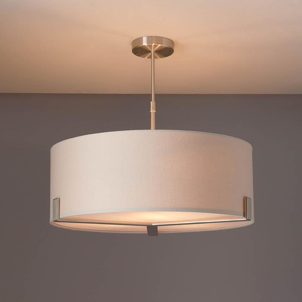 Endon Hayfield 3 Light Satin Nickel Pendant Ceiling Light-Ceiling Pendant Lights-Endon Lighting Living Room Lighting Tiffany Lighting Direct