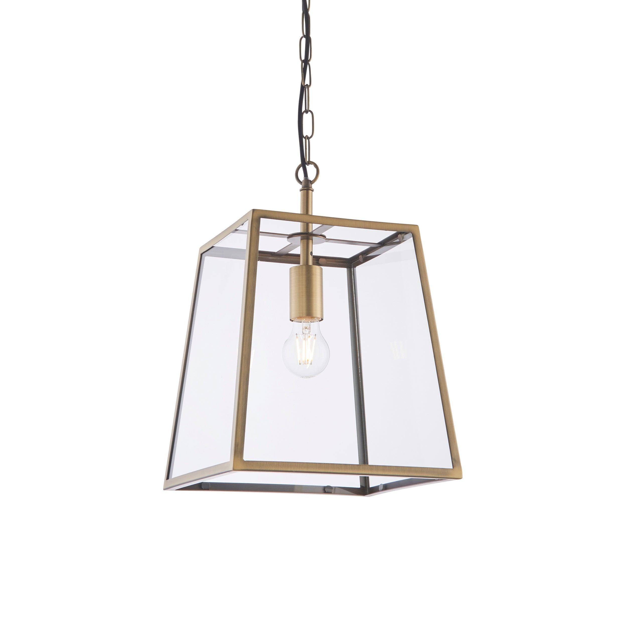 Endon Hurst 1 Light Antique Brass Ceiling Pendant-Ceiling Pendant Lights-Endon Lighting Living Room Lighting Tiffany Lighting Direct