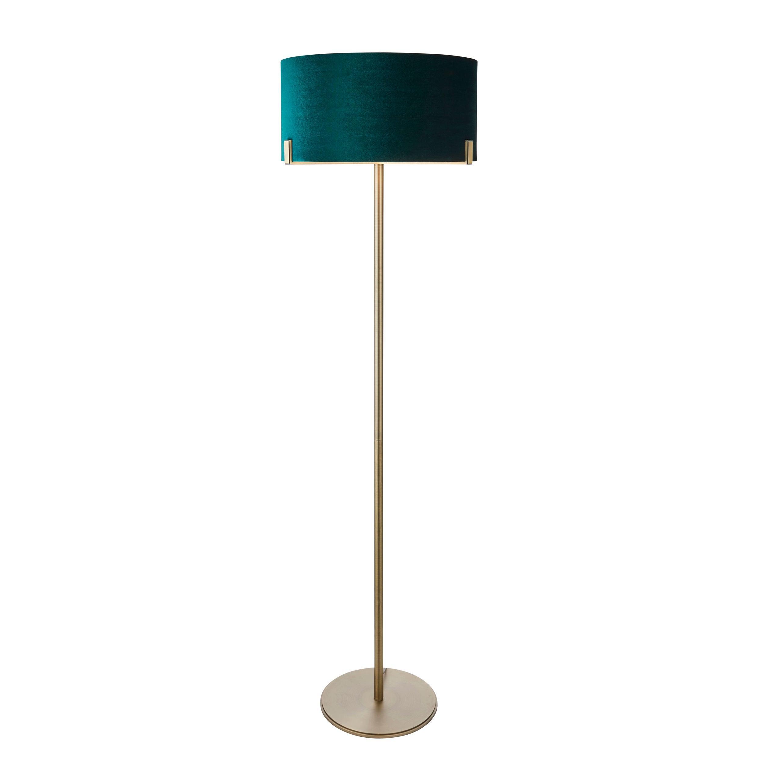 hayfield 1 light bronze floor lamp with green shade by Endon Lighting Living room image