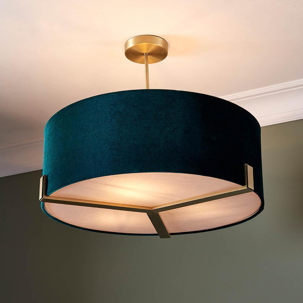 Endon Hayfield 3 Light Antique Bronze Ceiling Pendant-Ceiling Pendant Lights-Endon Lighting living room 2nd close upTiffany Lighting Direct