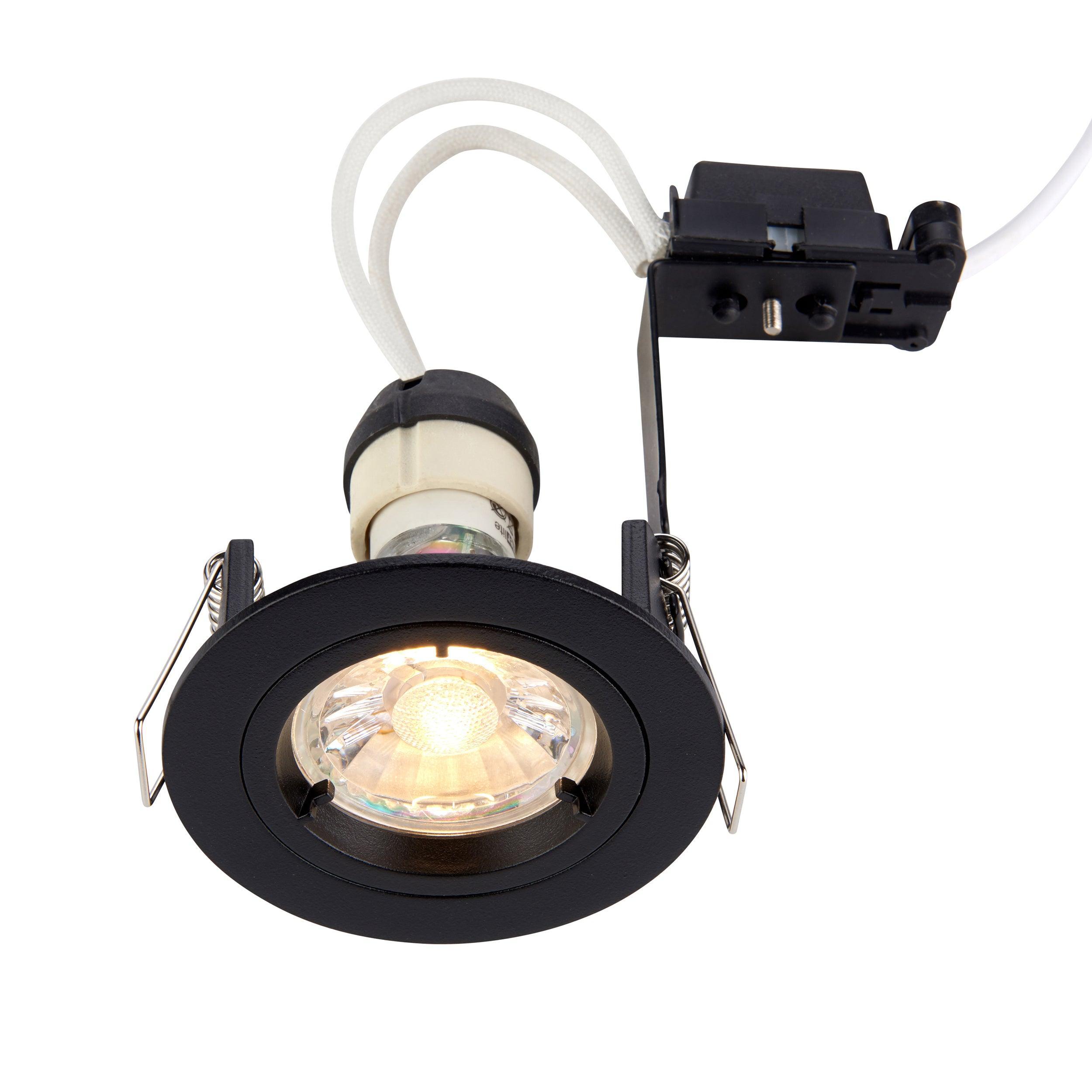 cast matt black recessed downlightby Saxby Lighting, close up image