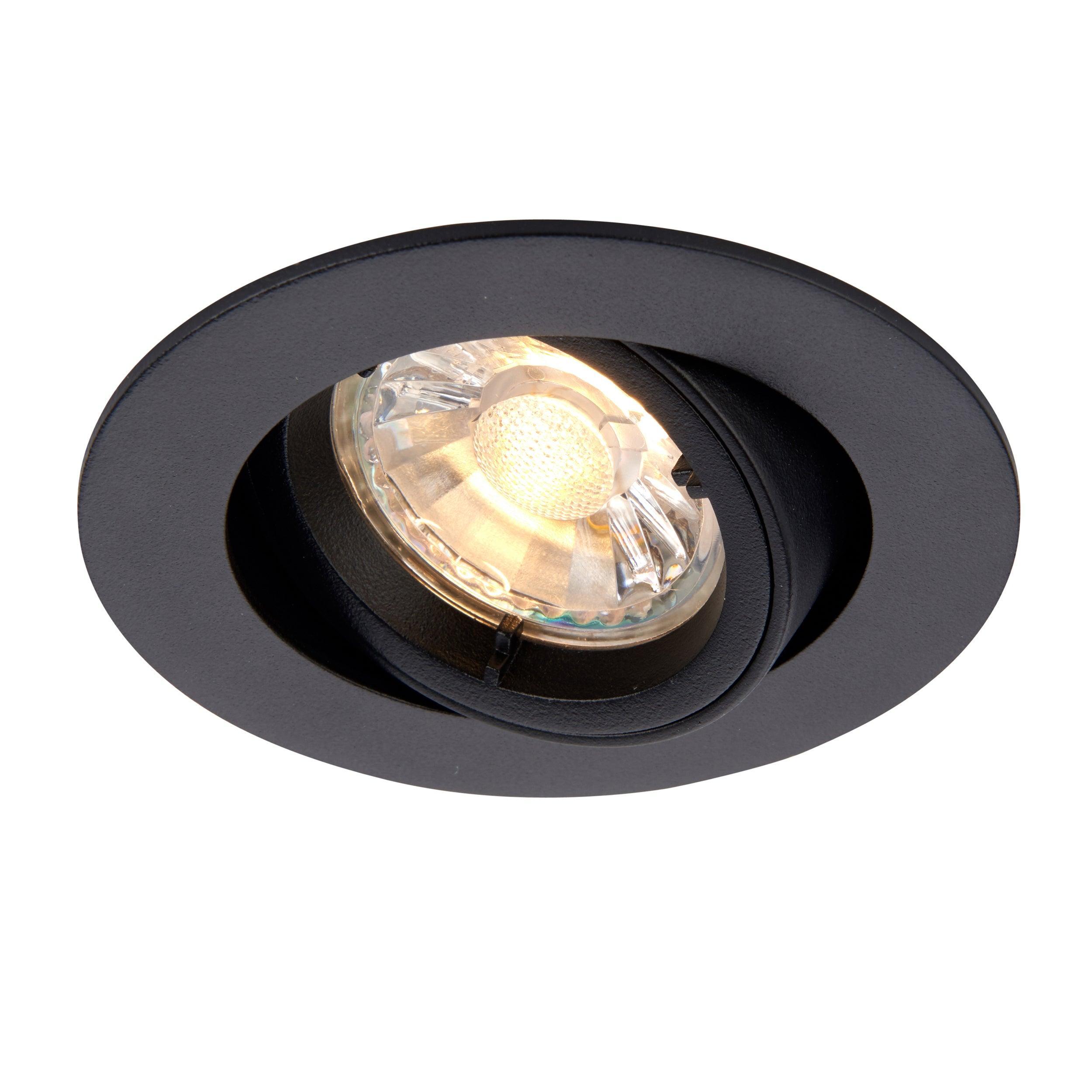 cast matt black tilt recessed downlightby saxby lighting