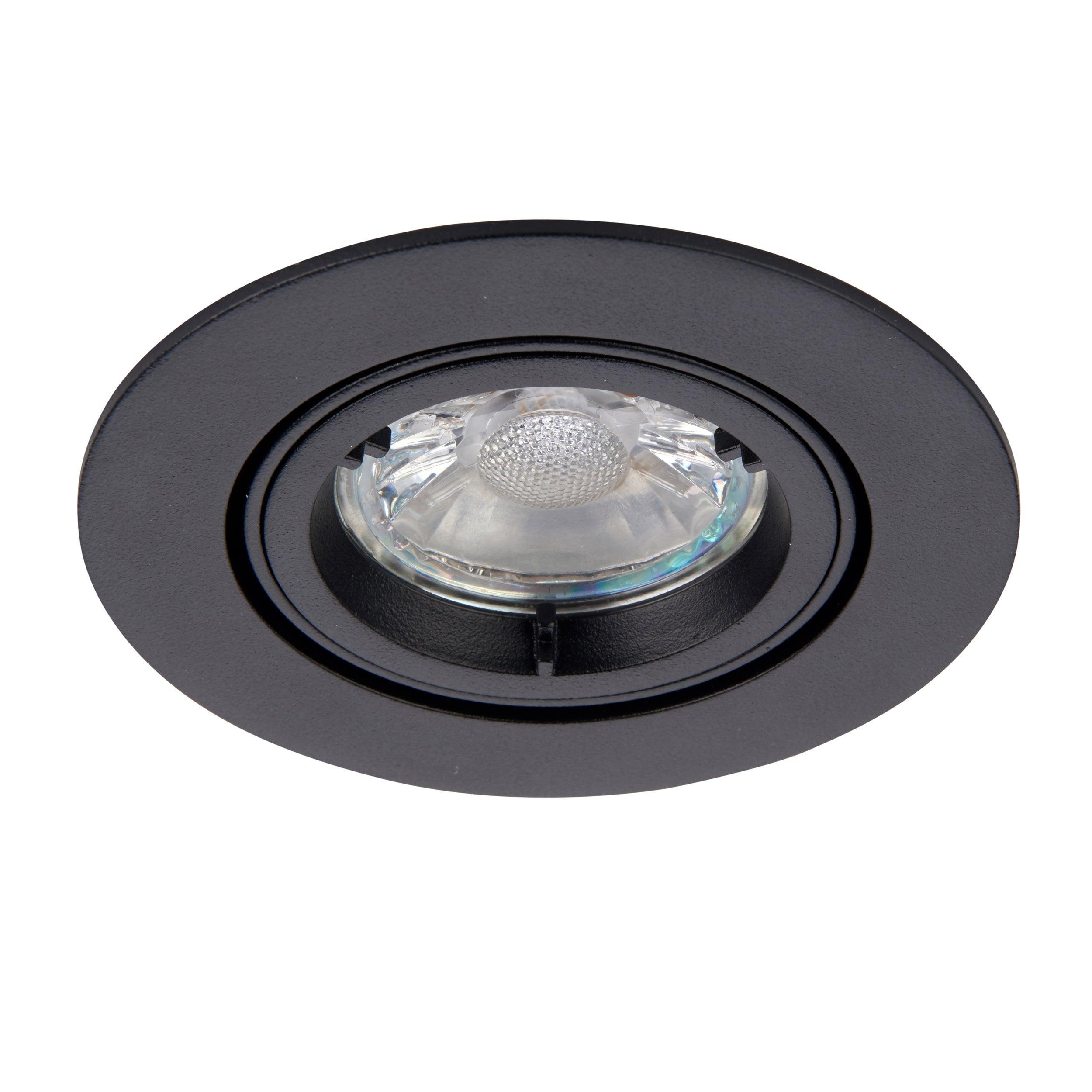 cast matt black tilt recessed downlightby Saxby Lighting, close up image