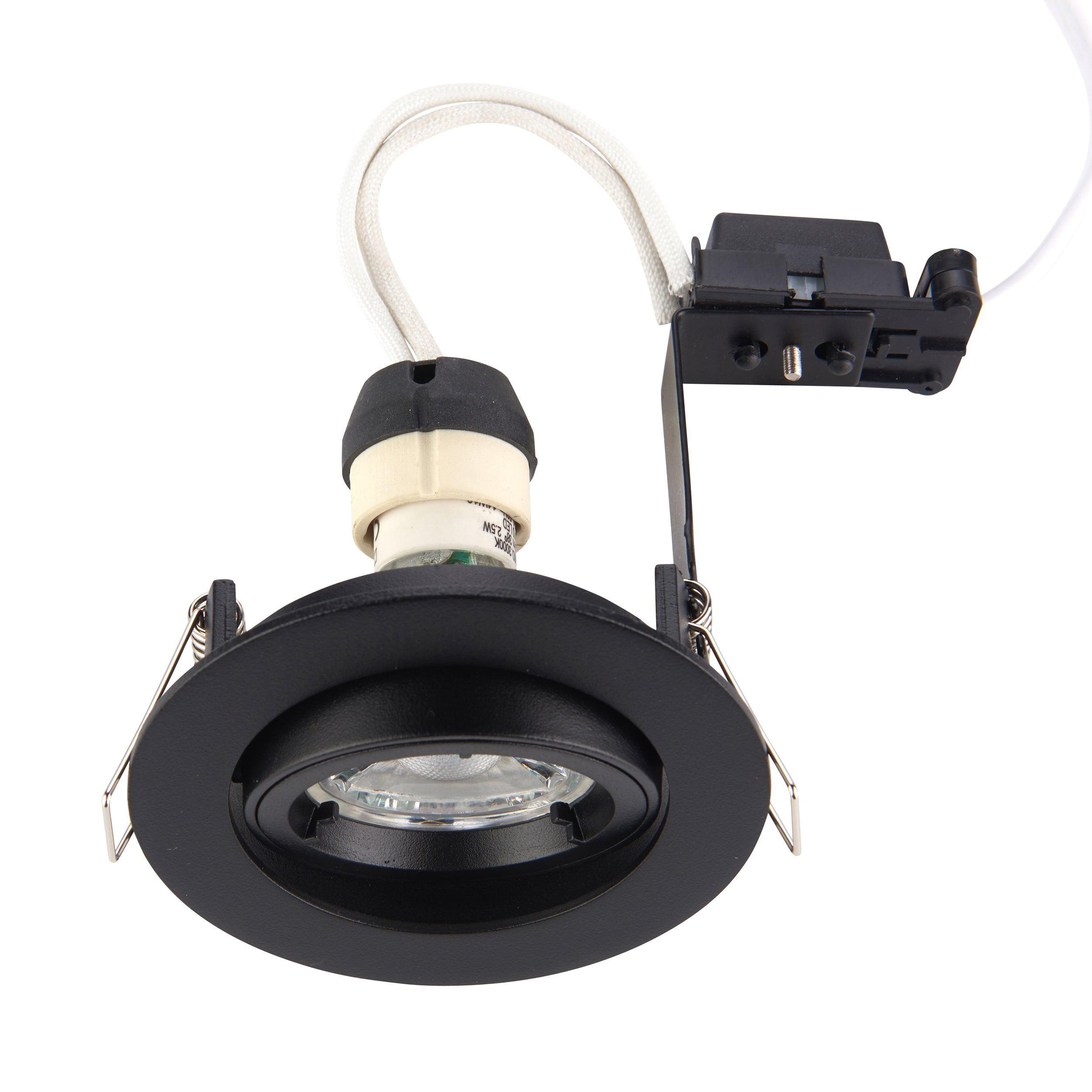 cast matt black tilt recessed downlight by saxby lighting, close up image 115