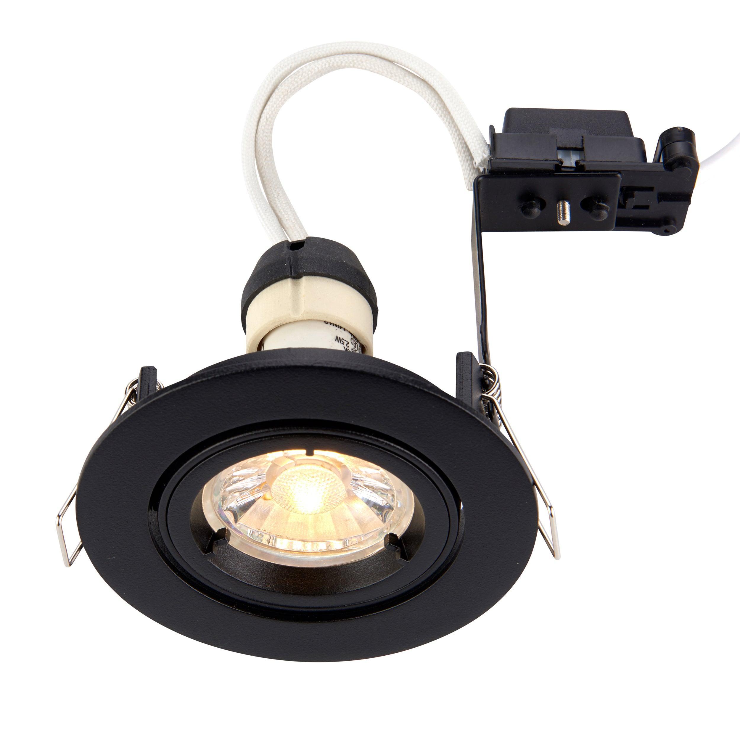 cast matt black tilt recessed downlight by saxby lighting, close up image 96