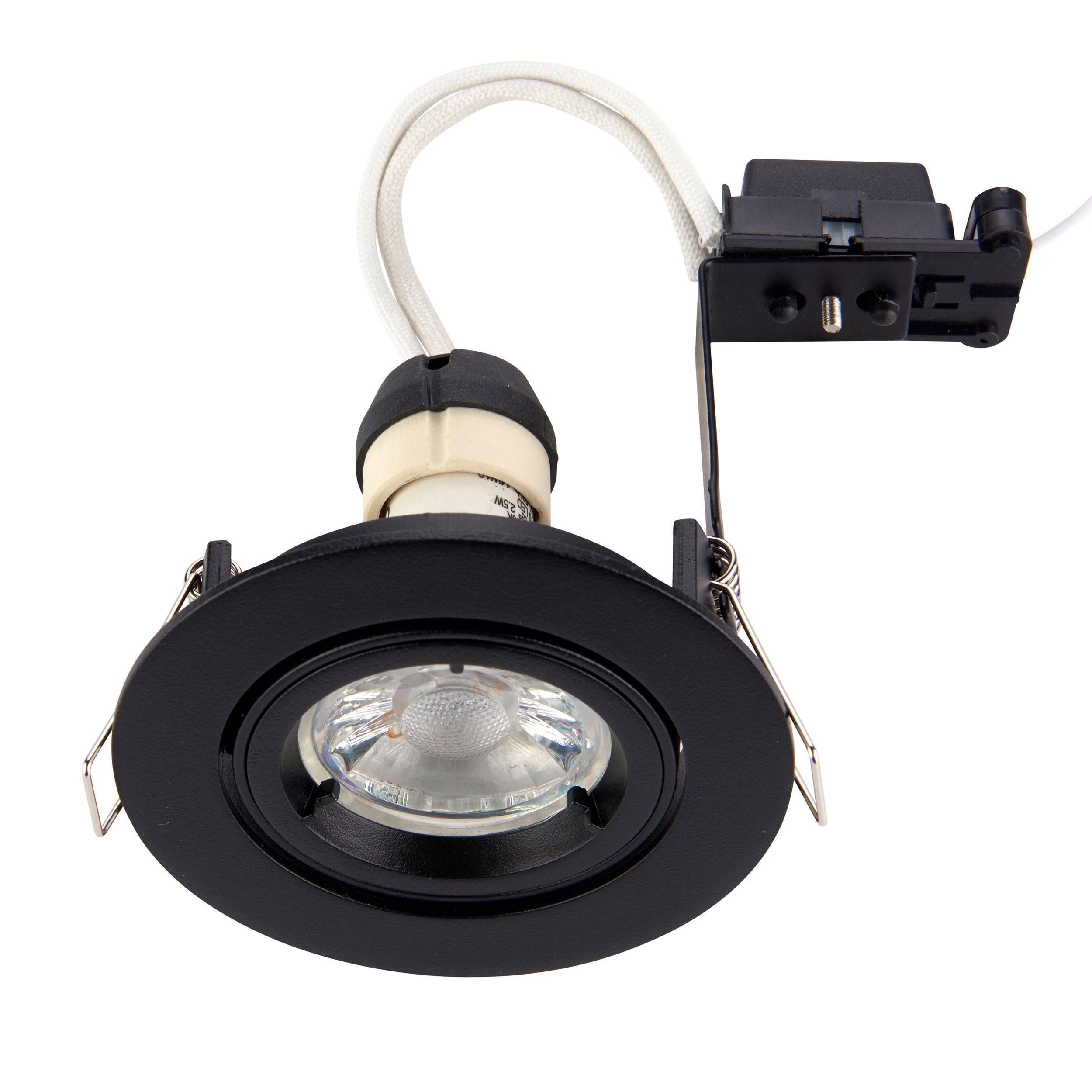 cast matt black tilt recessed downlight by saxby lighting, close up image 70