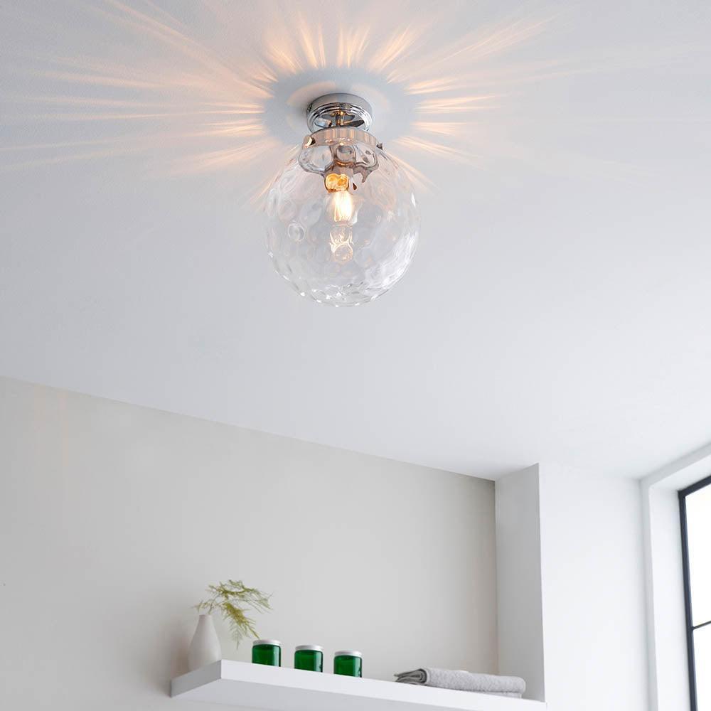 elston 1 light flush bathroom ceiling light light by Endon Lighting Bedroom Close Up Image