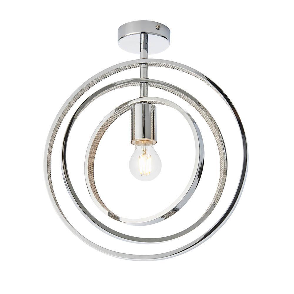 merola 1 light semi flush bathroom ceiling light light by Endon Lighting Living Room Unlit Shot