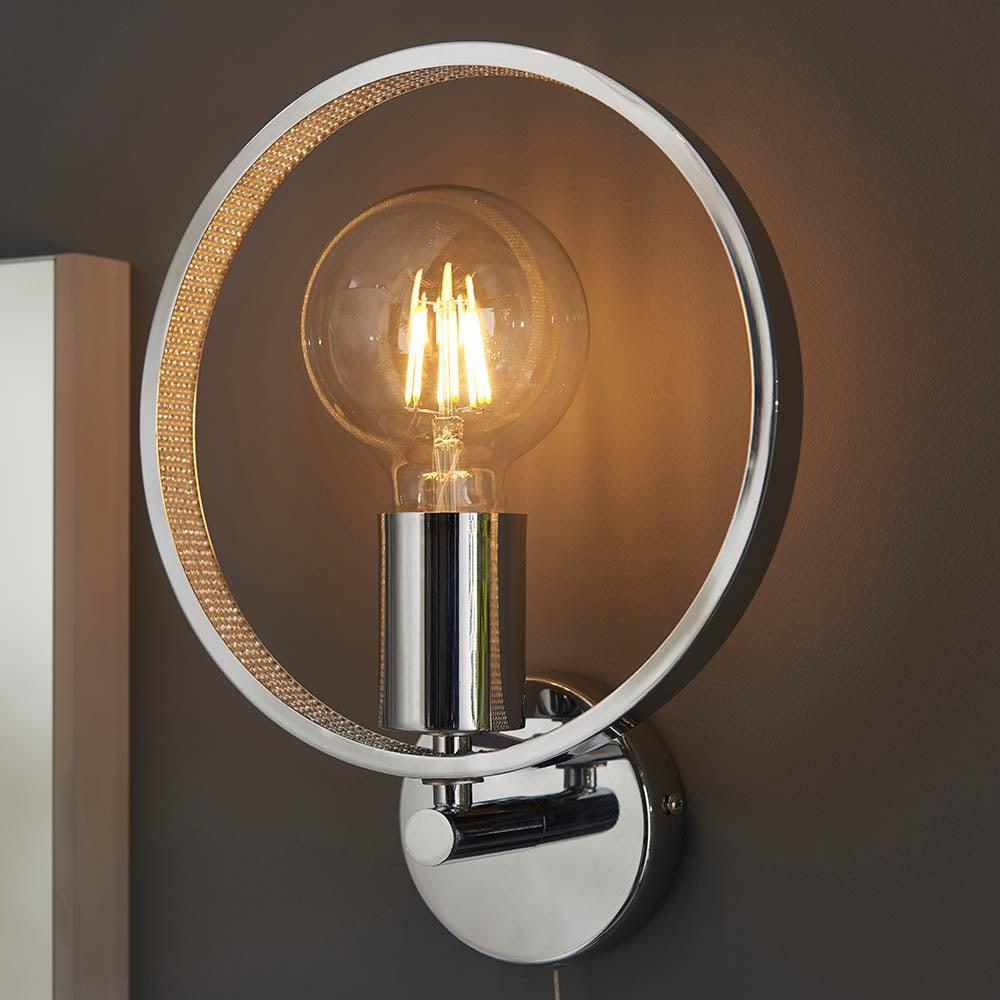 merola chrome finish bathroom wall light 1 by Endon Lighting Living Room Close Up 121