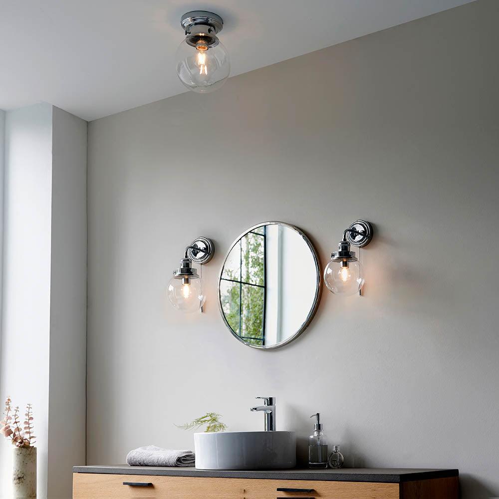 cheswick 1 light flush bathroom ceiling light light by Endon Lighting Bedroom Close Up Image