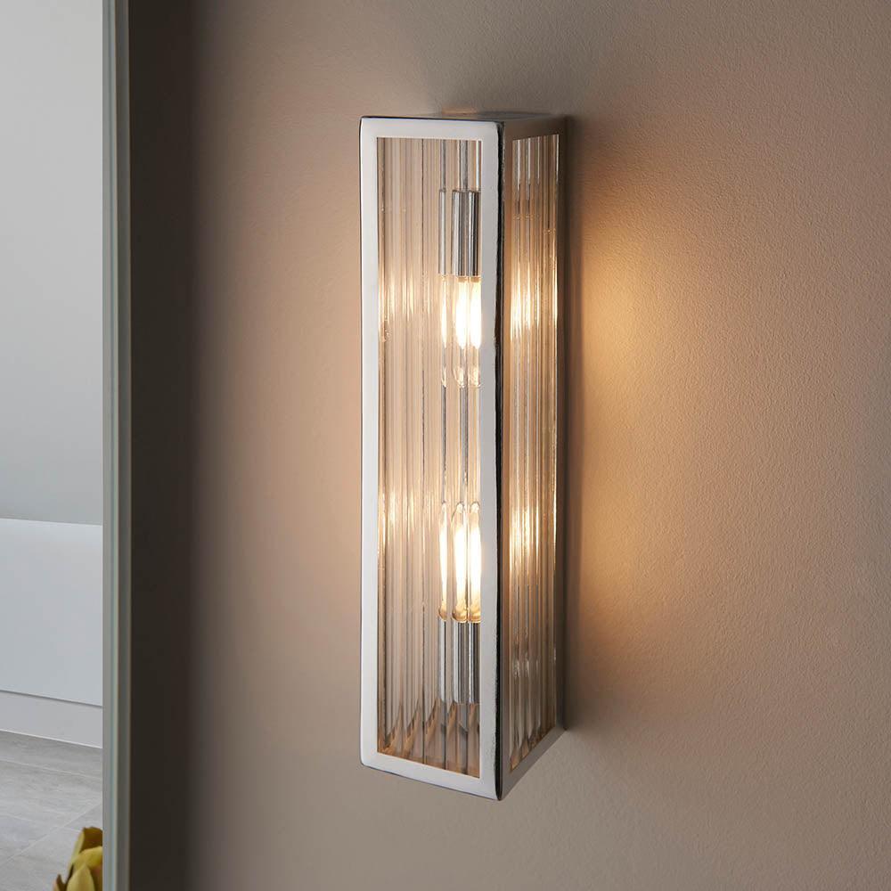 newham chrome finish bathroom wall light by Endon Lighting Living Room Close Up 118