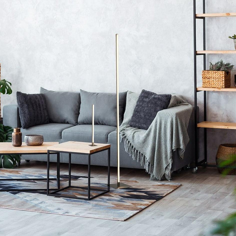 tribeca 1 lt silver led floor lamp temperature colour changing by searchlighting lighting, living room image