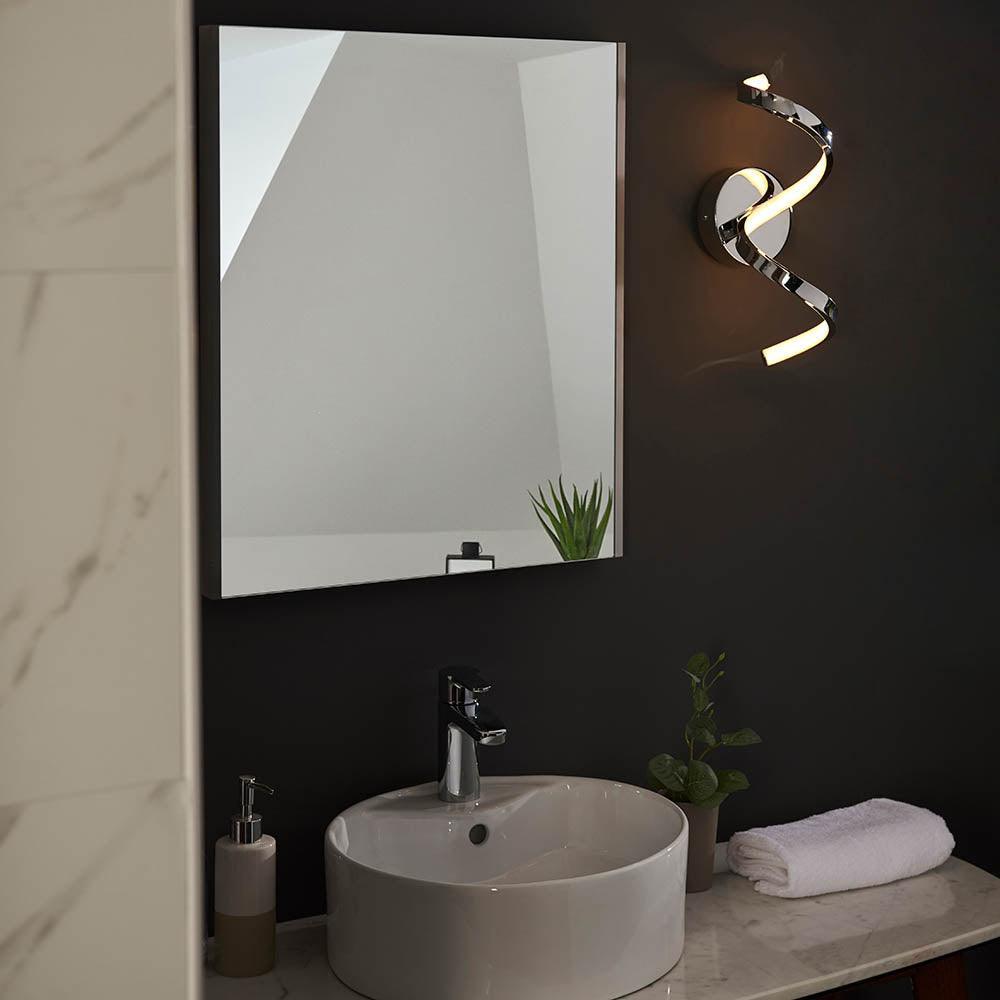 astral chrome finish bathroom wall light by Endon Lighting Living Room Unlit Shot