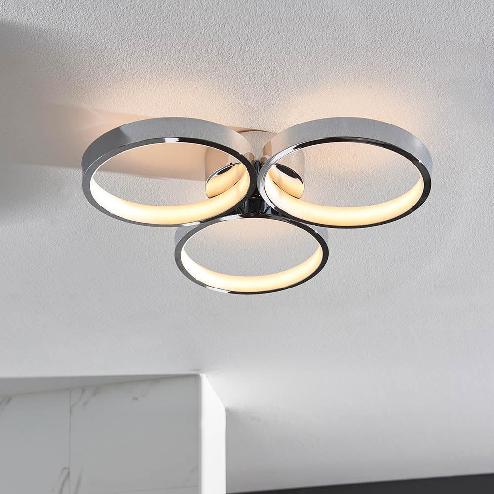 radius 3 light semi flush bathroom ceiling light light by Endon Lighting Bedroom Hero Shot