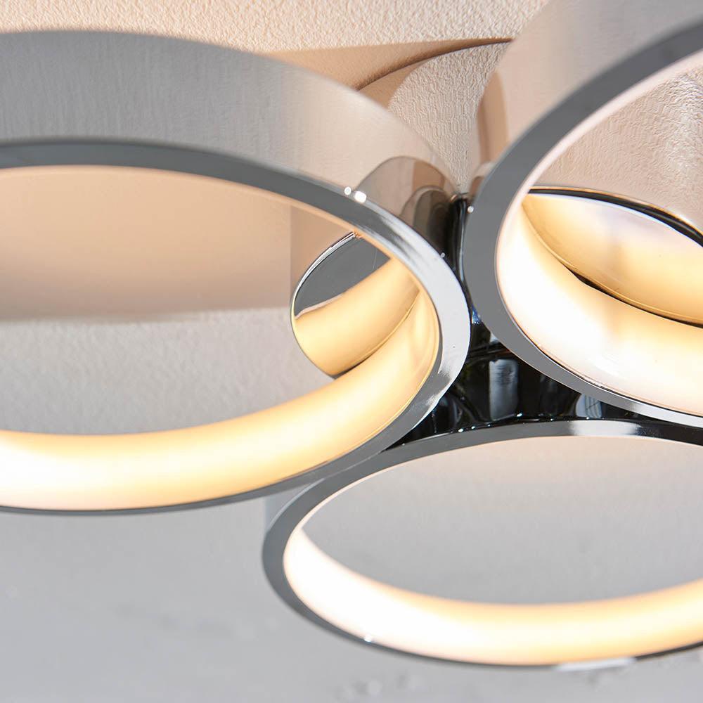 radius 3 light semi flush bathroom ceiling light light by Endon Lighting Bedroom Close Up Image