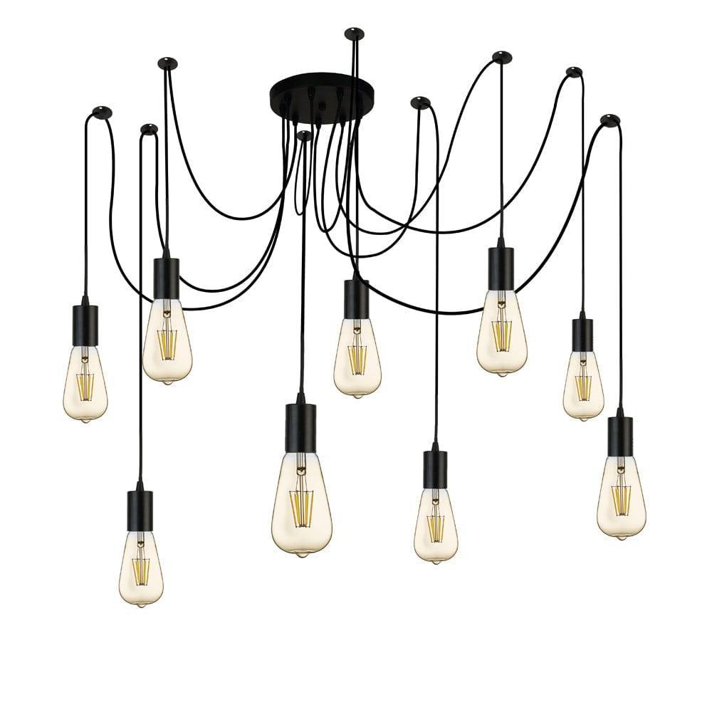 Searchlight Squiggle 9 Light Black Cable Ceiling Pendant-Ceiling Pendant Lights-1-Tiffany Lighting Direct