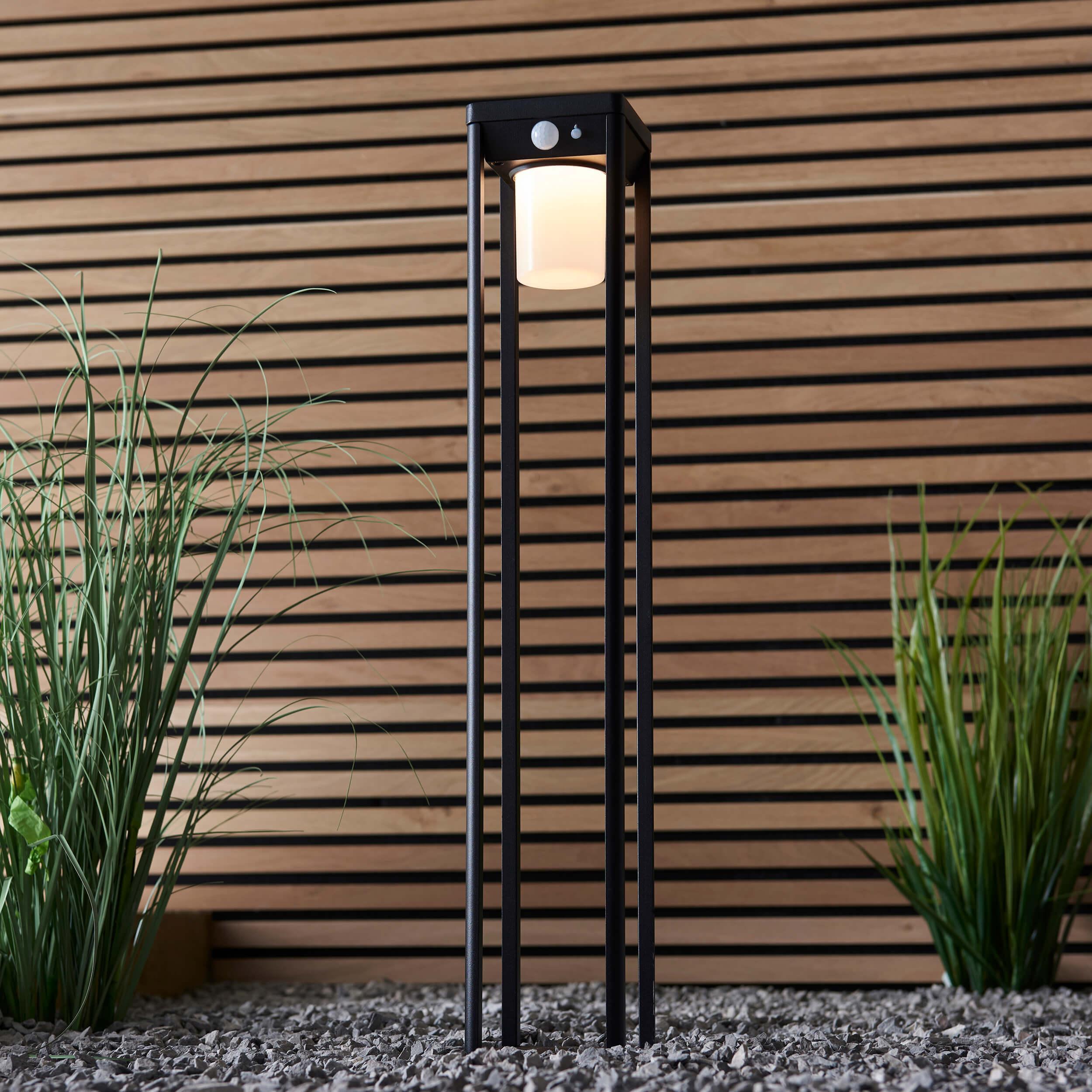Hallam 1 Light Solar Powered Black Outdoor Bollard 96930
