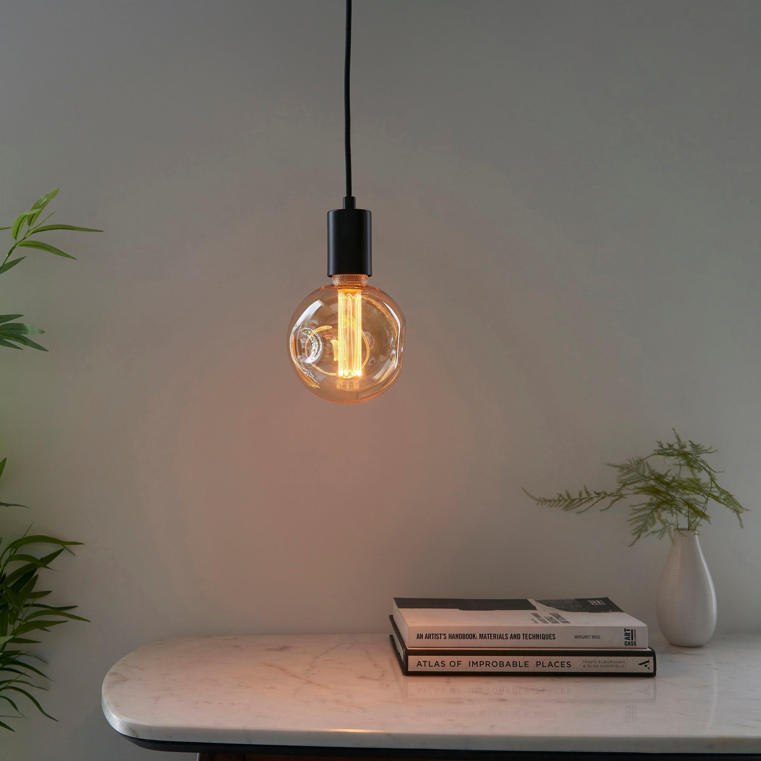 dimple amber tinted glass decorative 2 4w led e27 light bulb Living room lighting image