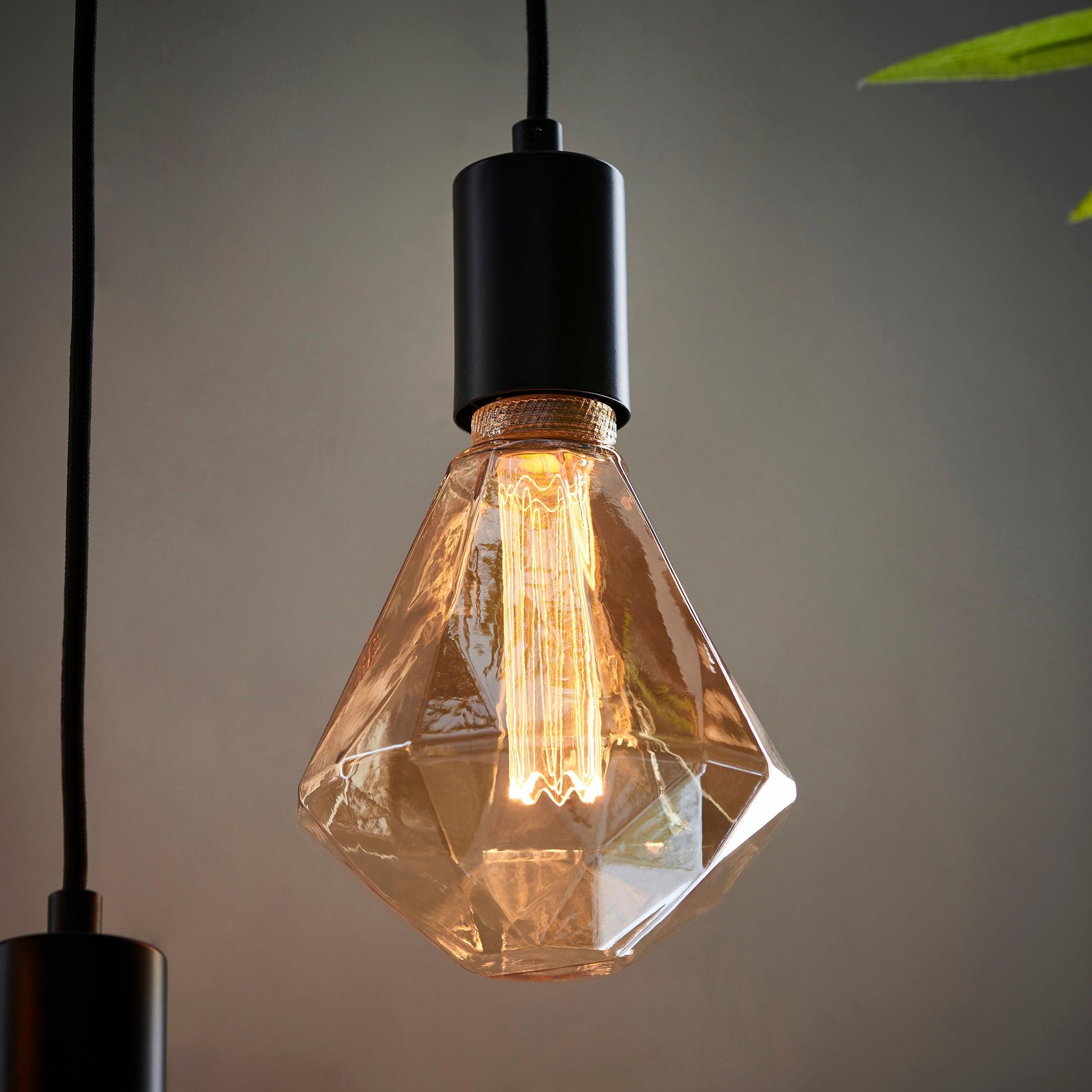 faceted amber tinted decorative 2 4w led e27 light bulb mDining room lighting