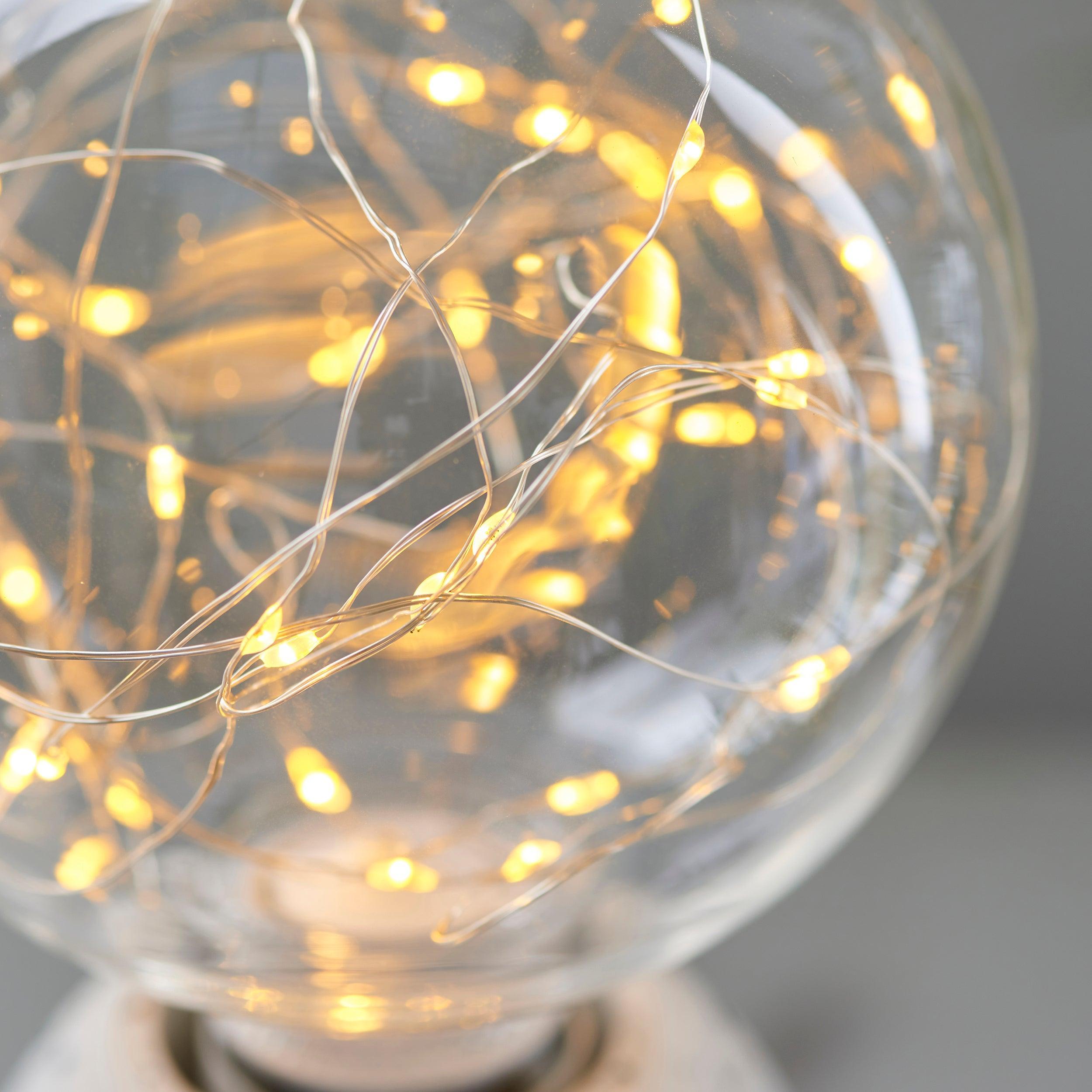 firefly clear glass 1w decorative e27 led light bulb Close Up Lit Image