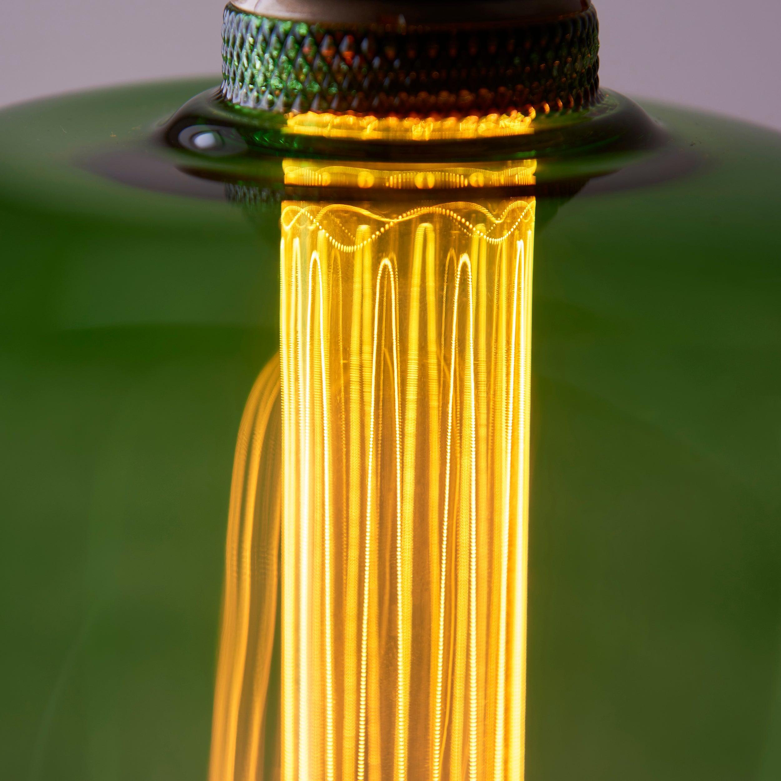 roves green pink ombre glass filament led e27 2 4 light bulb Close Up Lit Image