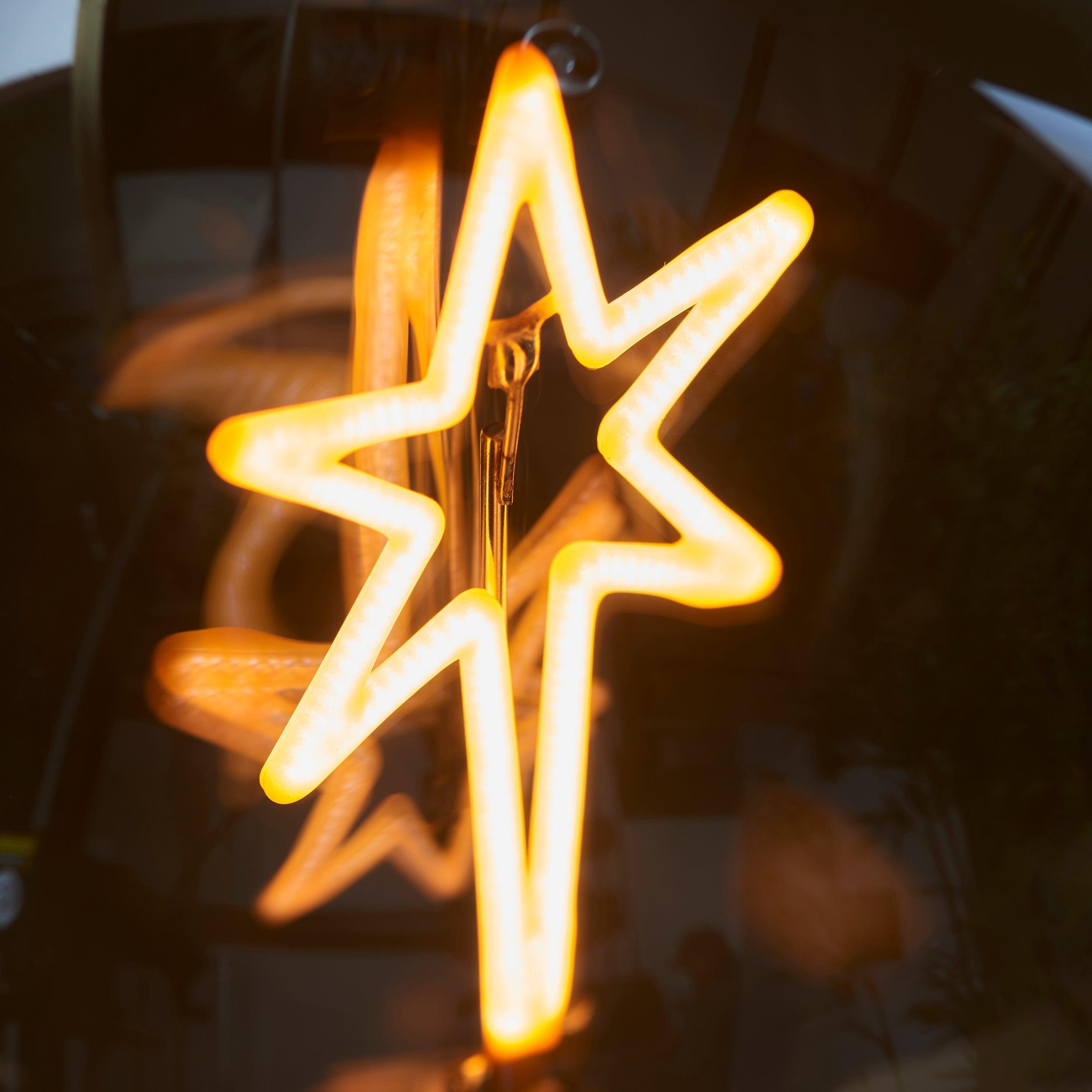 internal star filament amber tinted led 2w e27 light bulb mDining room lighting