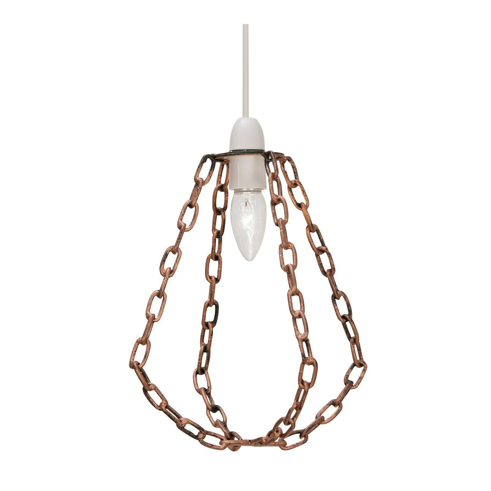 hara copper non electric chain ceiling pendant
