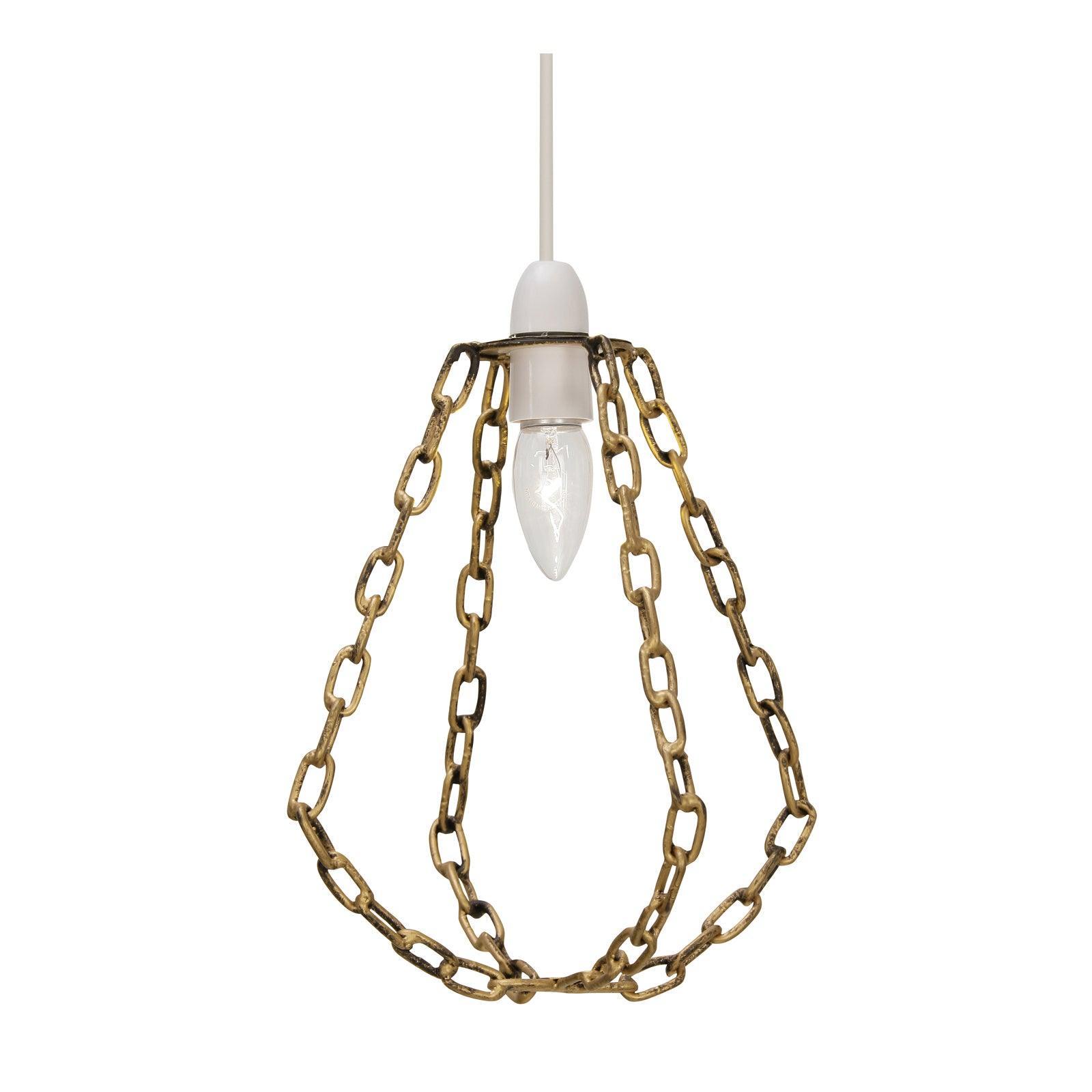 hara dark gold non electric chain ceiling pendant